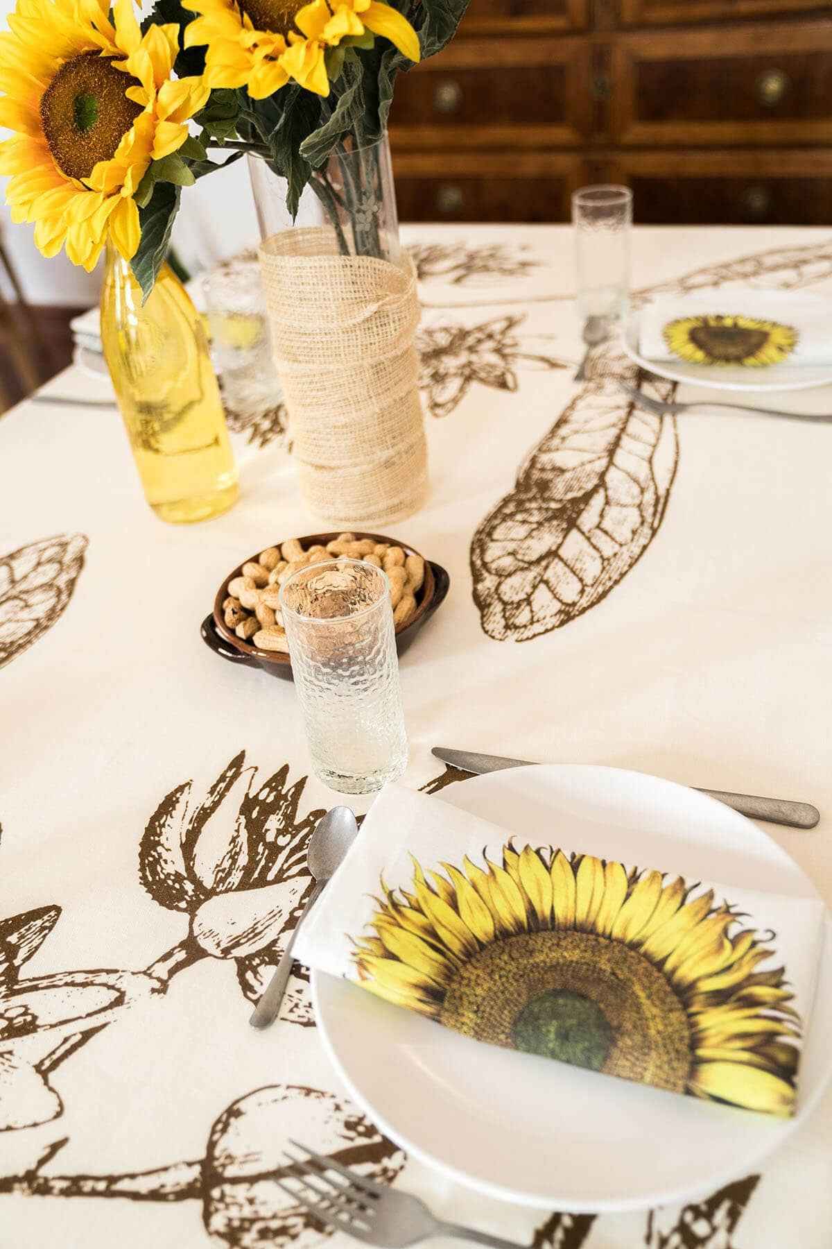 Set of 6 Napkins Helianthus 100% Made in Italy - The Napking