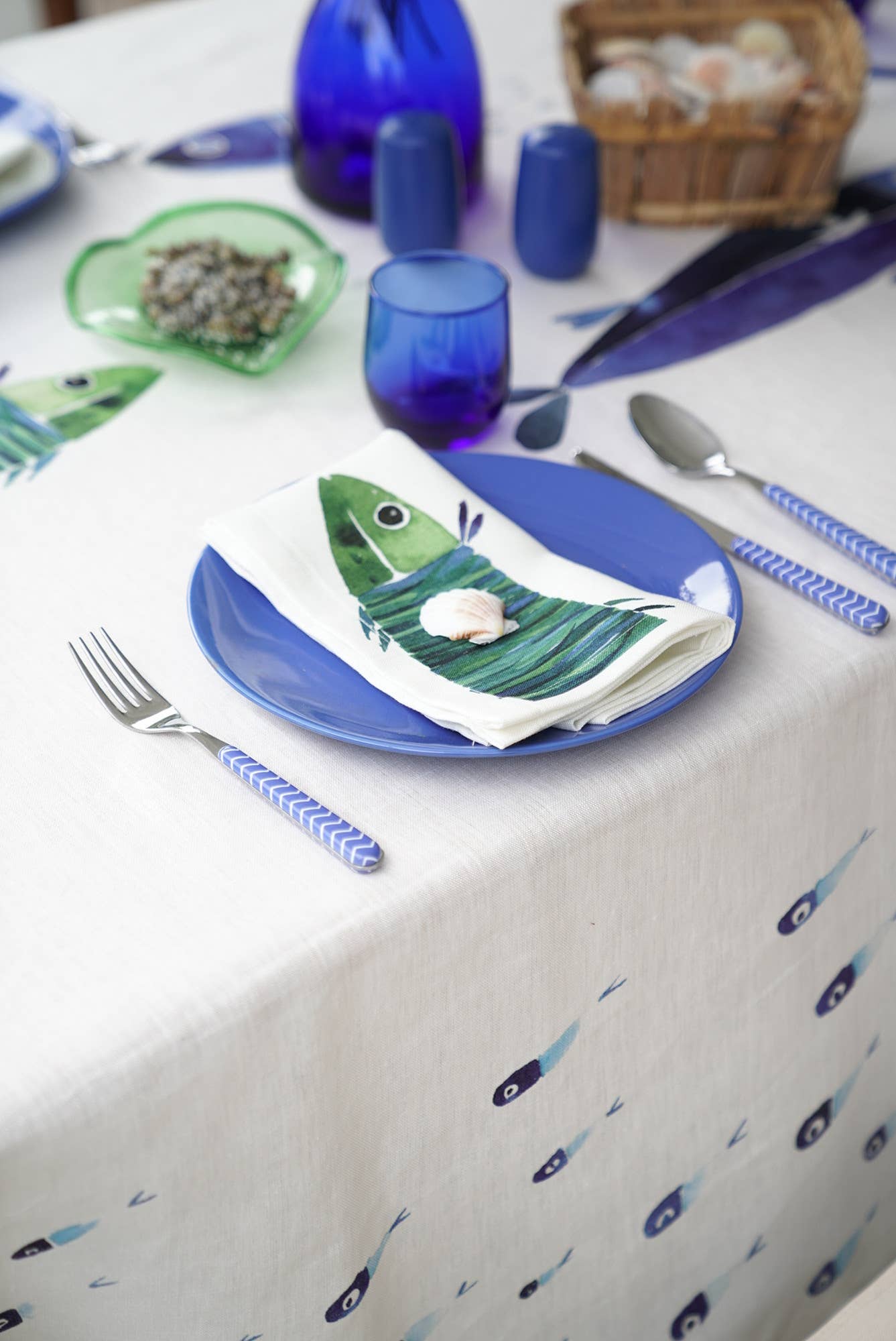 Linen Tablecloth «Aequor» 100% Made in Italy - The Napking