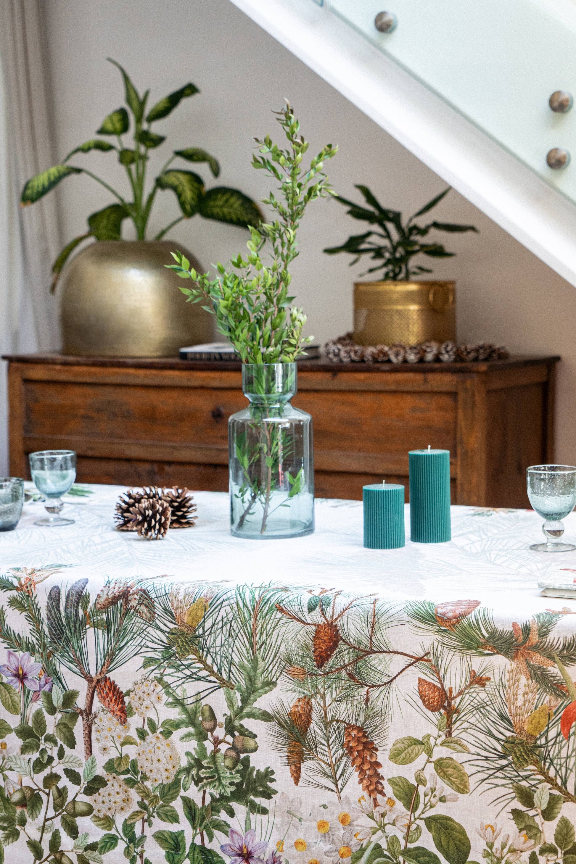 Linen Tablecloth «Winter Garden» - 100% Made in Italy - The Napking