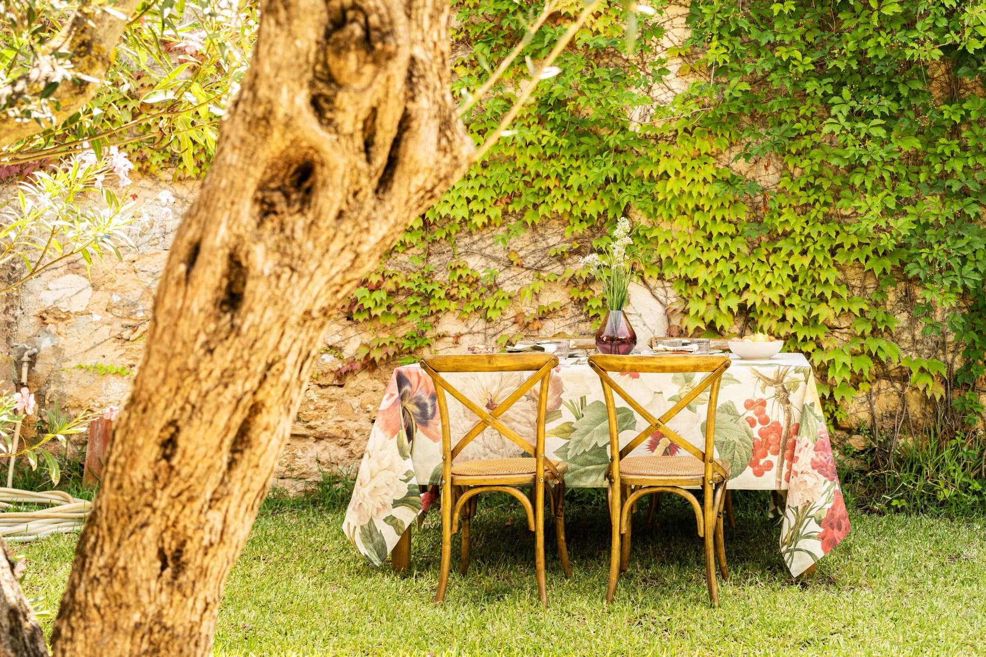 Linen Tablecloth «Garden Eden» 100% Made in Italy - The Napking