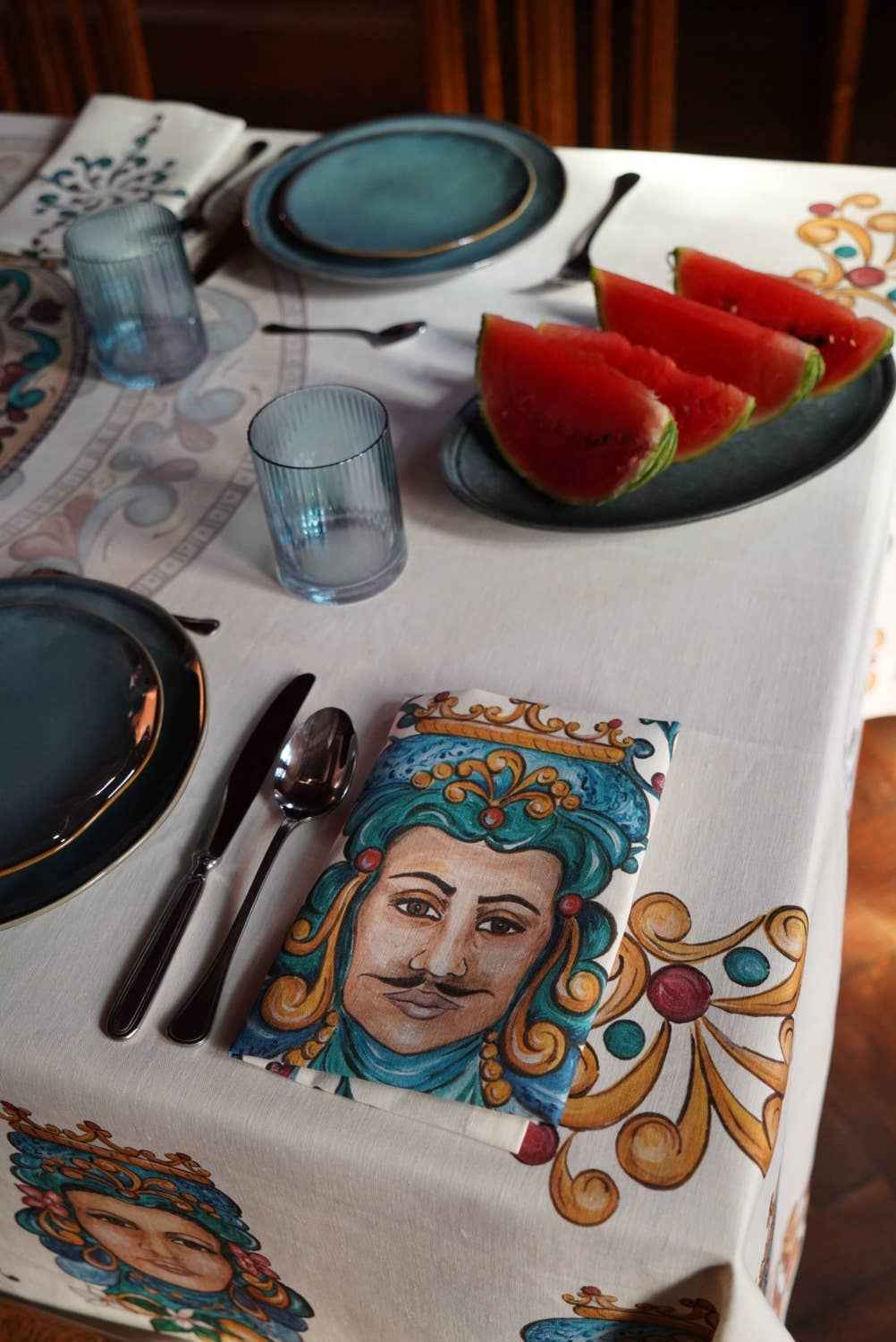 Tablecloths Teste Di Moro 100% Made in Italy - The Napking