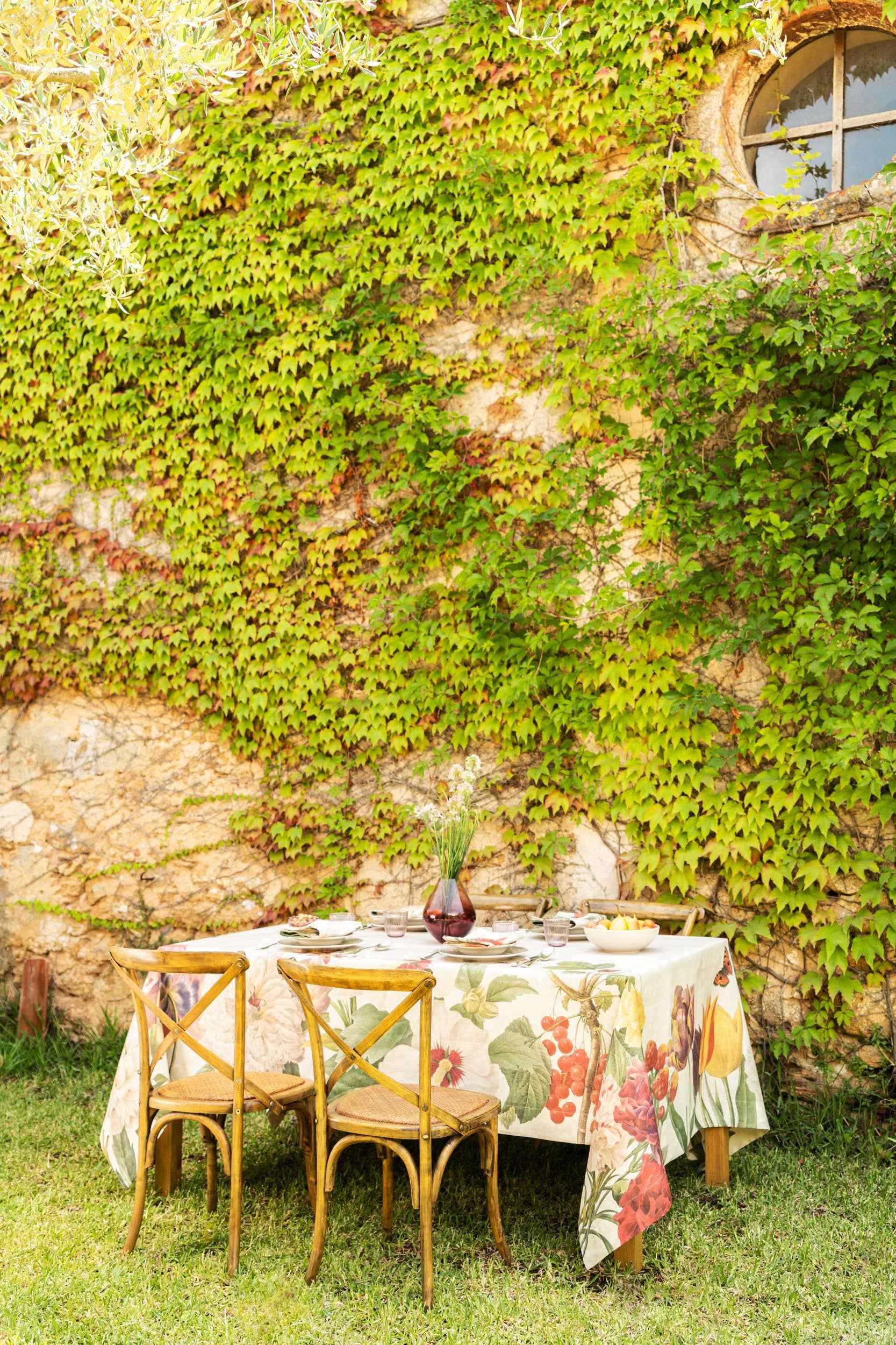 Linen Tablecloth «Garden Eden» 100% Made in Italy - The Napking