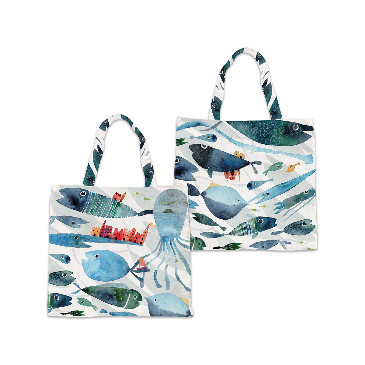 Cotton Shopper bag «Oltremare», 100% Made in Italy