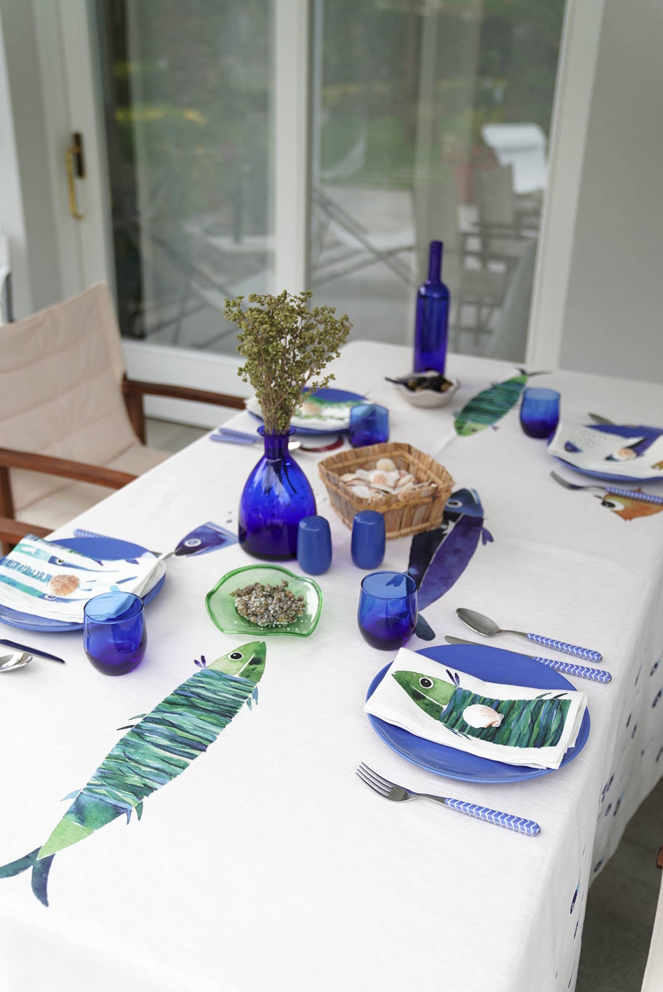 Linen Tablecloth «Aequor» 100% Made in Italy - The Napking