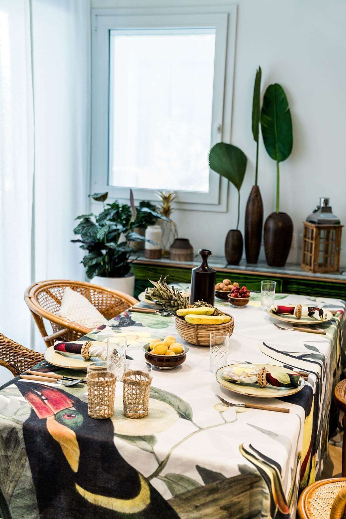 Tablecloths «Toucans» 100% Made in Italy - The Napking