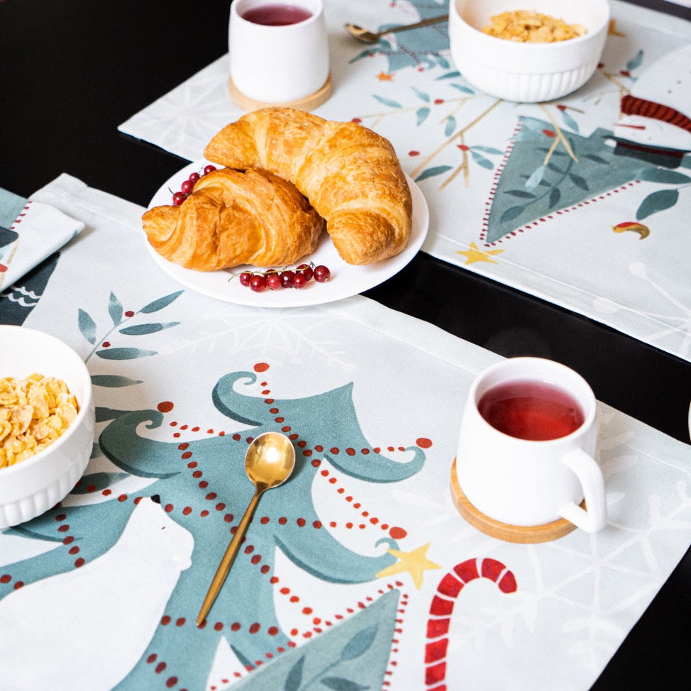 Set of 4 Placemats «Orsi» Cotton Satin 100% Made in Italy