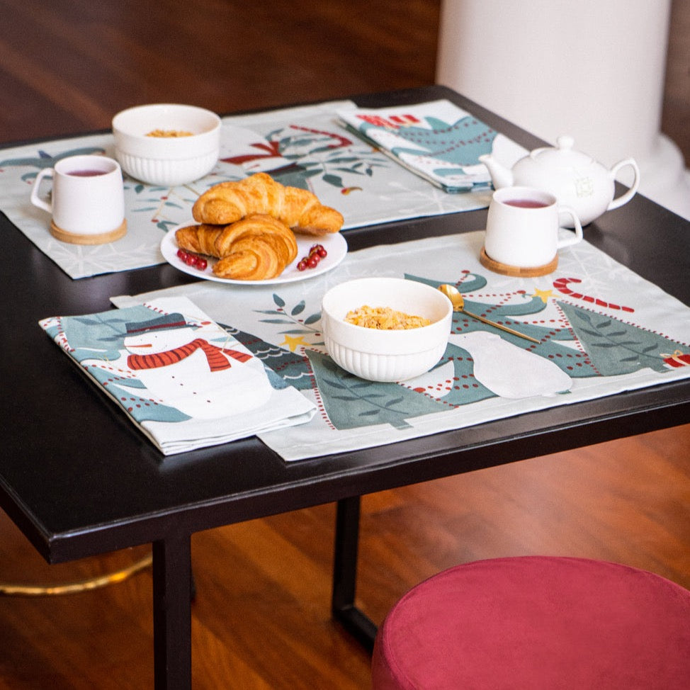 Set of 4 Placemats «Orsi» Cotton Satin 100% Made in Italy