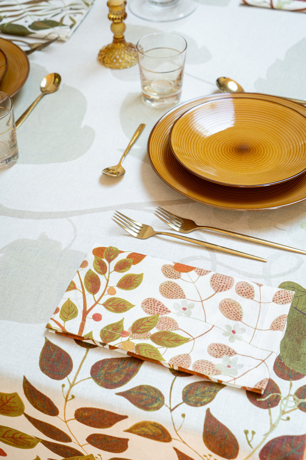 Set Of 4 Napkins Foliage 100% Made in Italy - The Napking