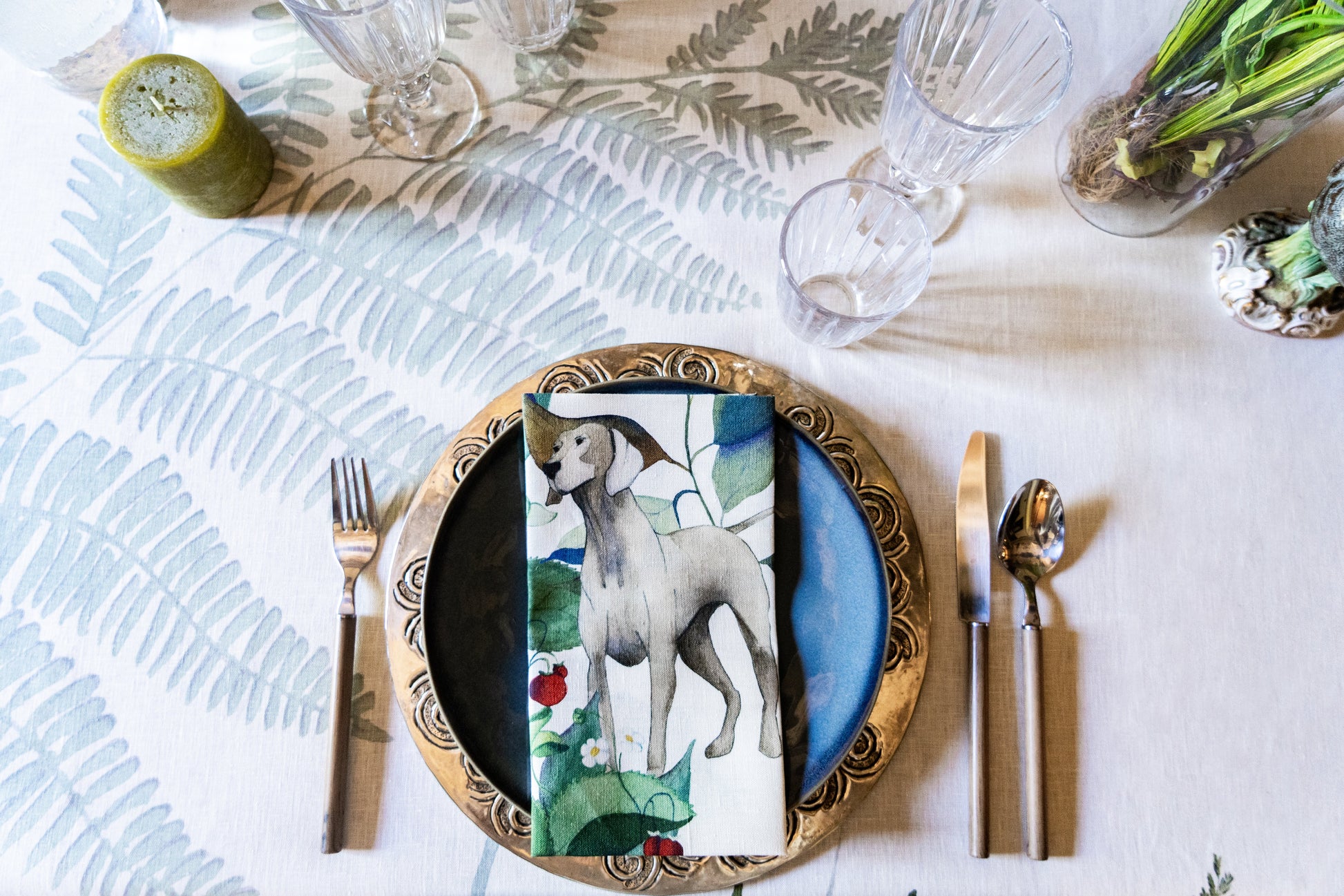 Set of 4 Napkins «Caccia» 100% Made in Italy - The Napking