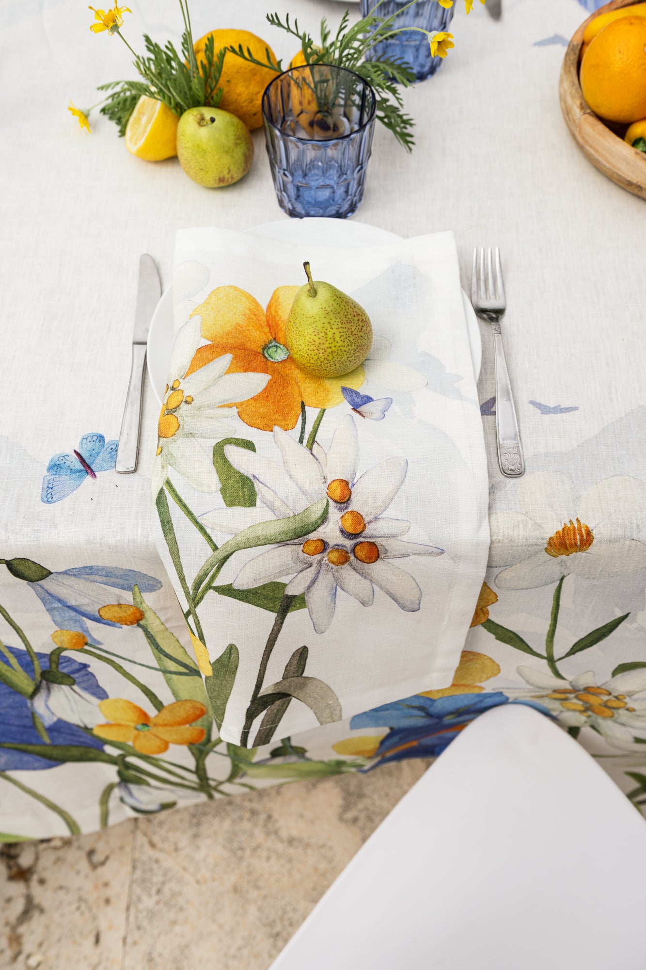 Set Of 4 Napkins «Alpi Flora» 100% Made in Italy - The Napking