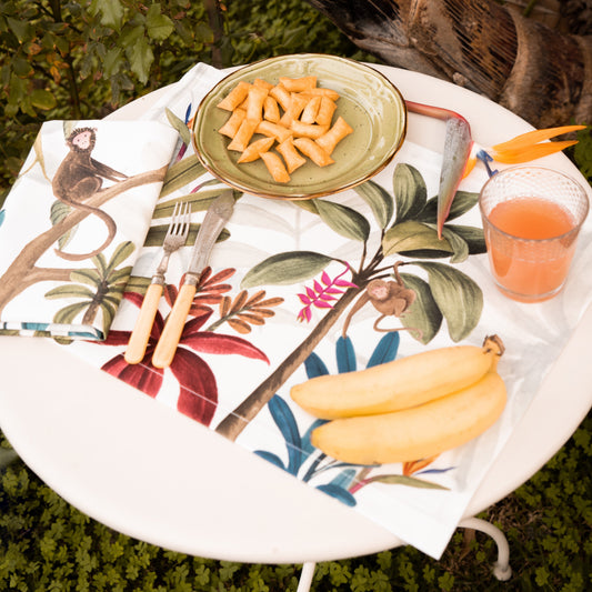 Set of 4 Placemats «Amazzonia», Cotton Satin 100% Made in Italy
