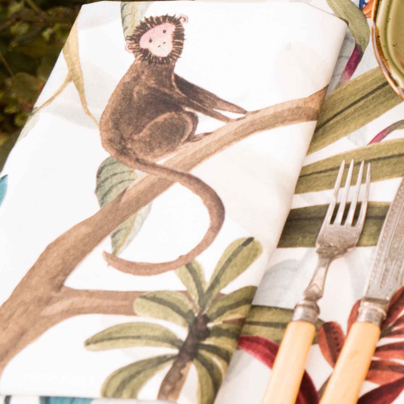 Set of 4 Napkins Satin «Amazzonia» 100% Made in Italy - The Napking