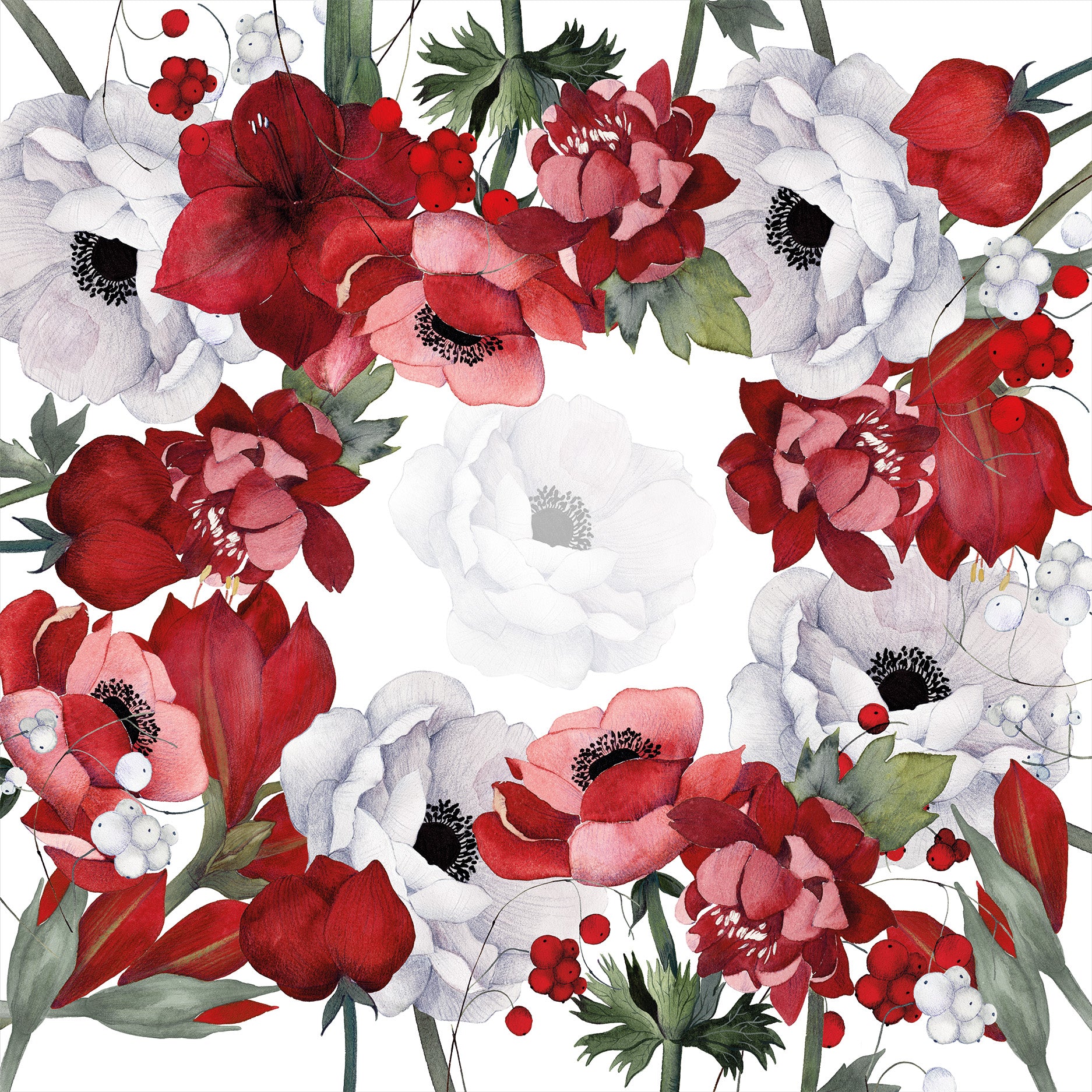 Premium Linen Tablecloth «Anemoni» 100% Made in Italy - The Napking