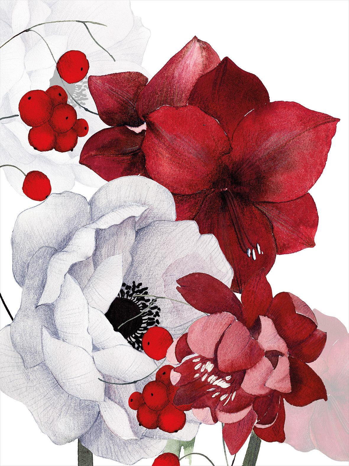 Kitchen Towels «Anemoni», Premium Quality Linen 100% Made in Italy - The Napking