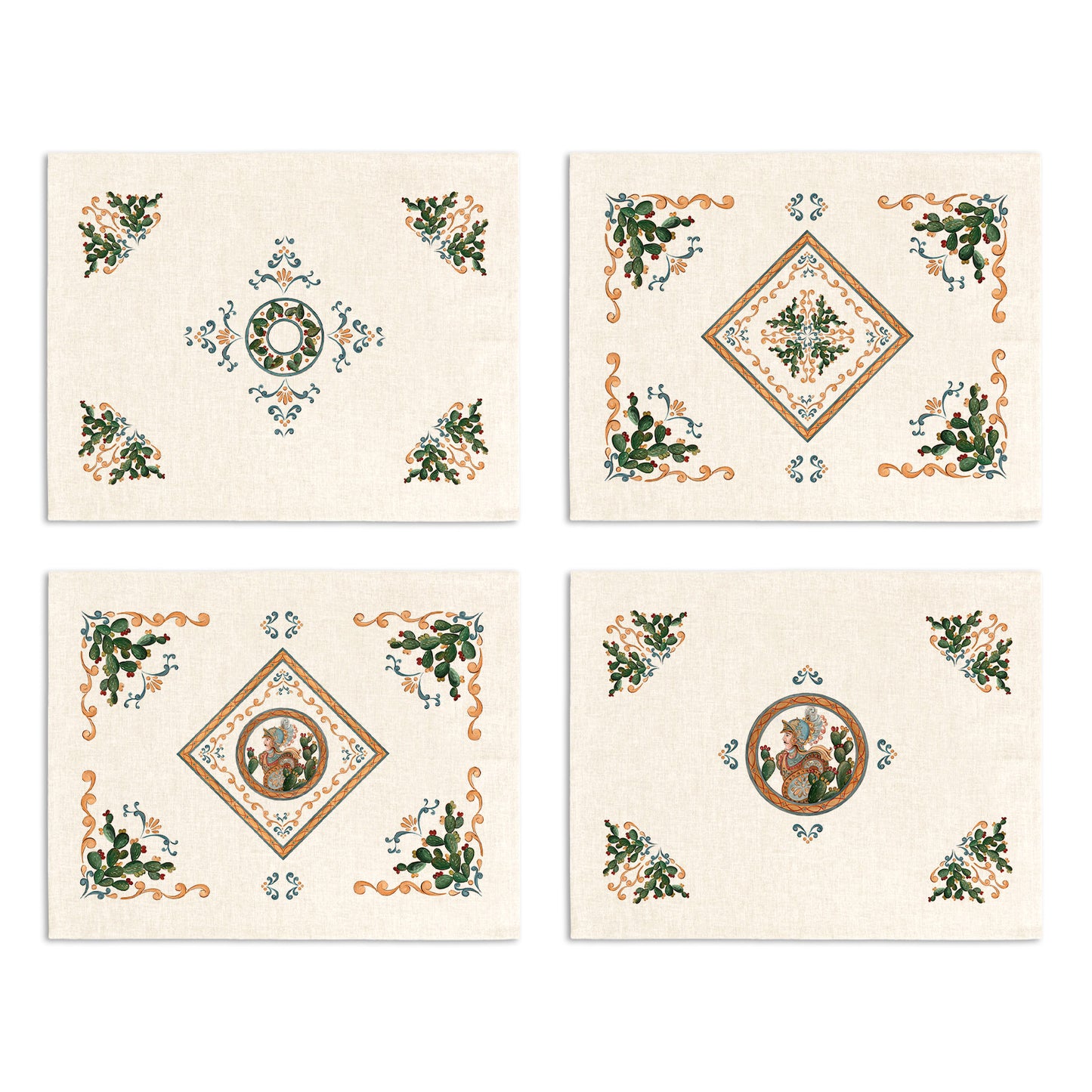 Set of 4 Placemats «Argante» Linen 100% Made in Italy