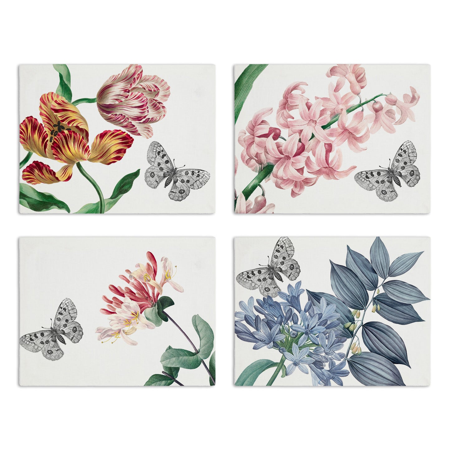 Set of 4 Placemats «Bagatelle» Cotton Satin 100% Made in Italy