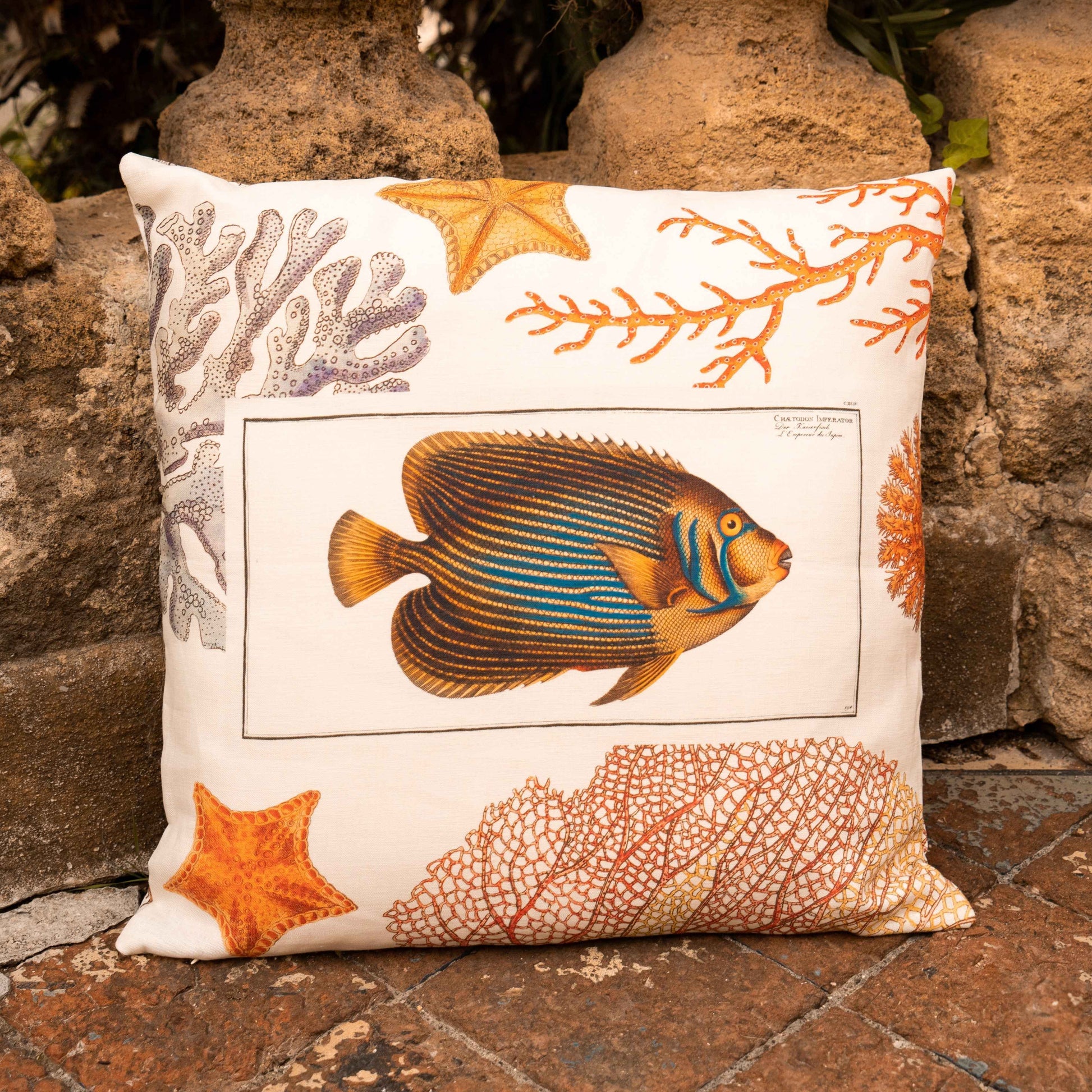 Cushion «Coral Bay», 100% Made in Italy - The Napking