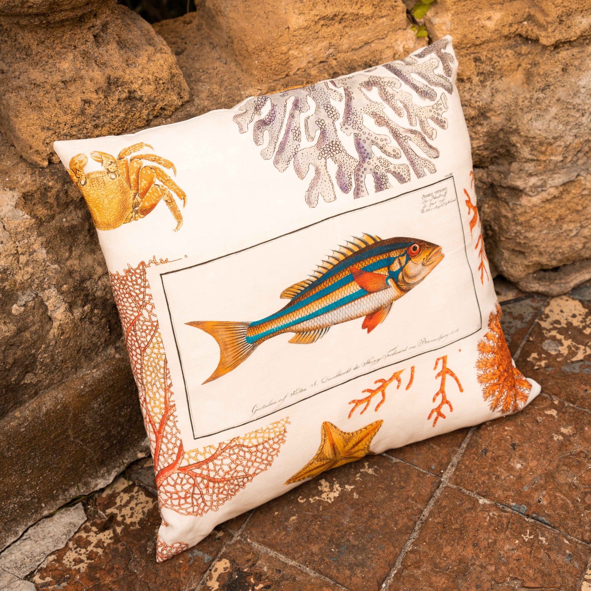 Cushion «Coral Bay», 100% Made in Italy - The Napking