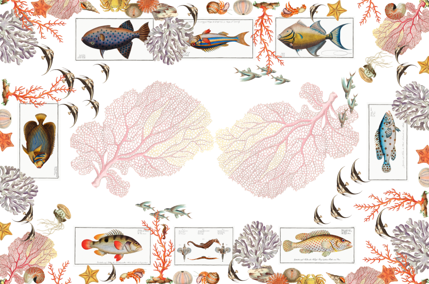 Linen Tablecloths «Coral bay» 100% Made in Italy - The Napking