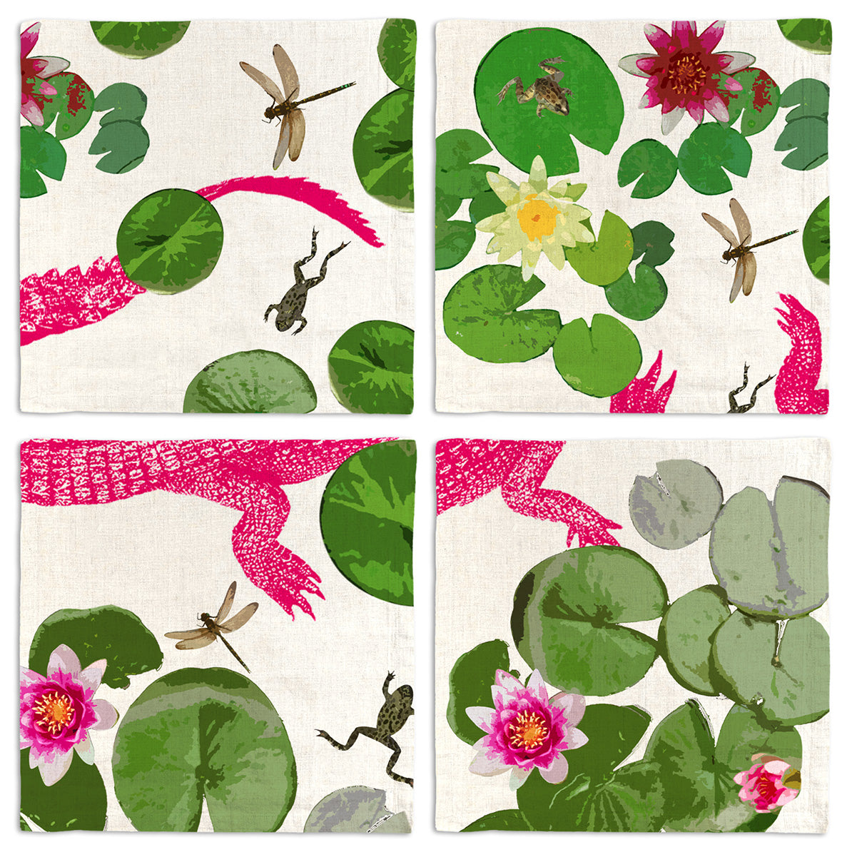 Set of 4 Napkins «Crocodile» 100% Made in Italy
