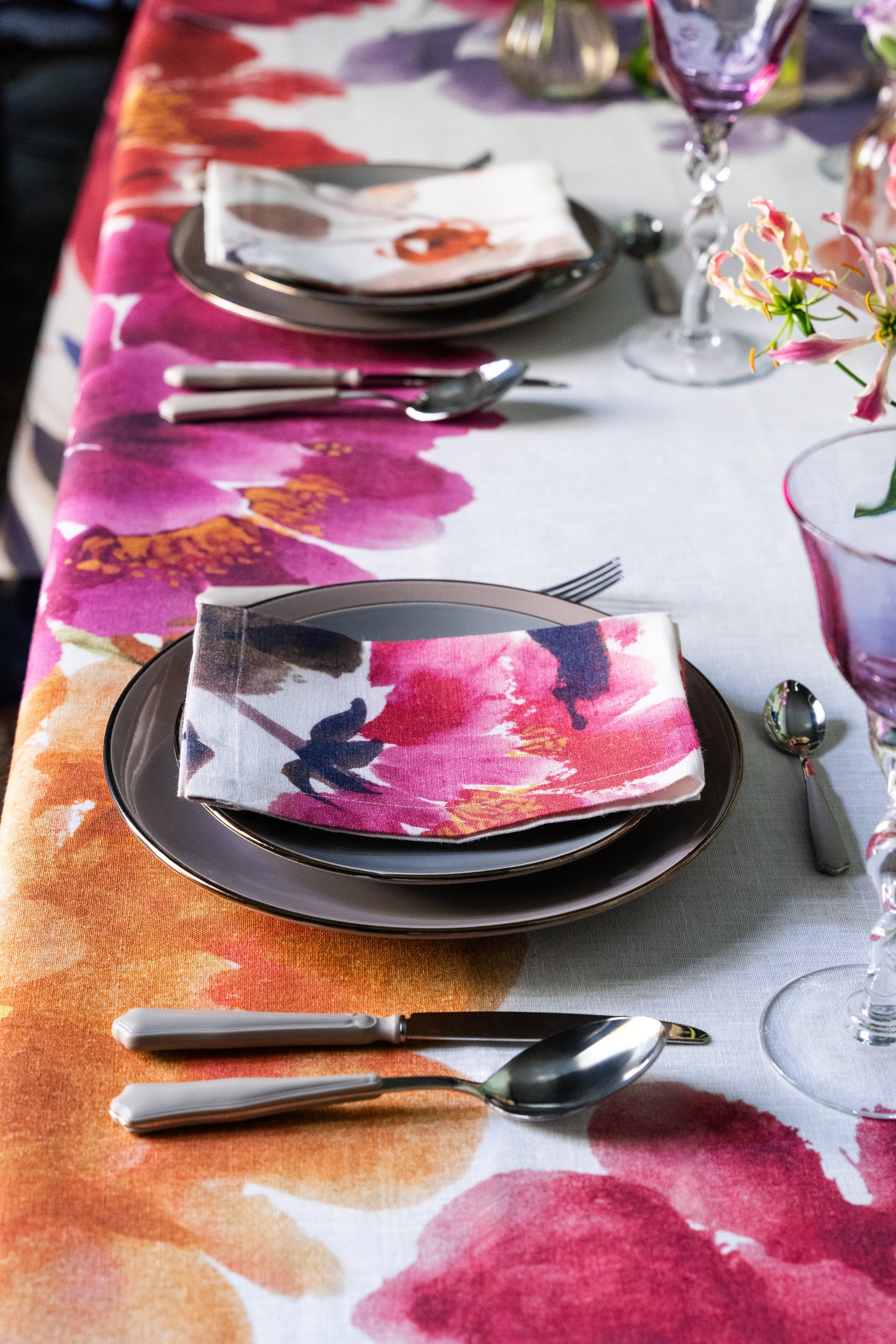 Set Of 4 Napkins Hanami 100% Made in Italy - The Napking