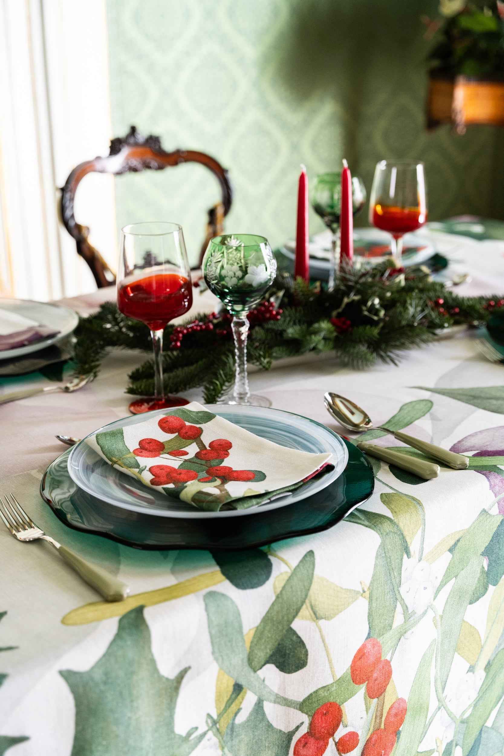 Linen Tablecloth «Helleborus» 100% Made in Italy - The Napking