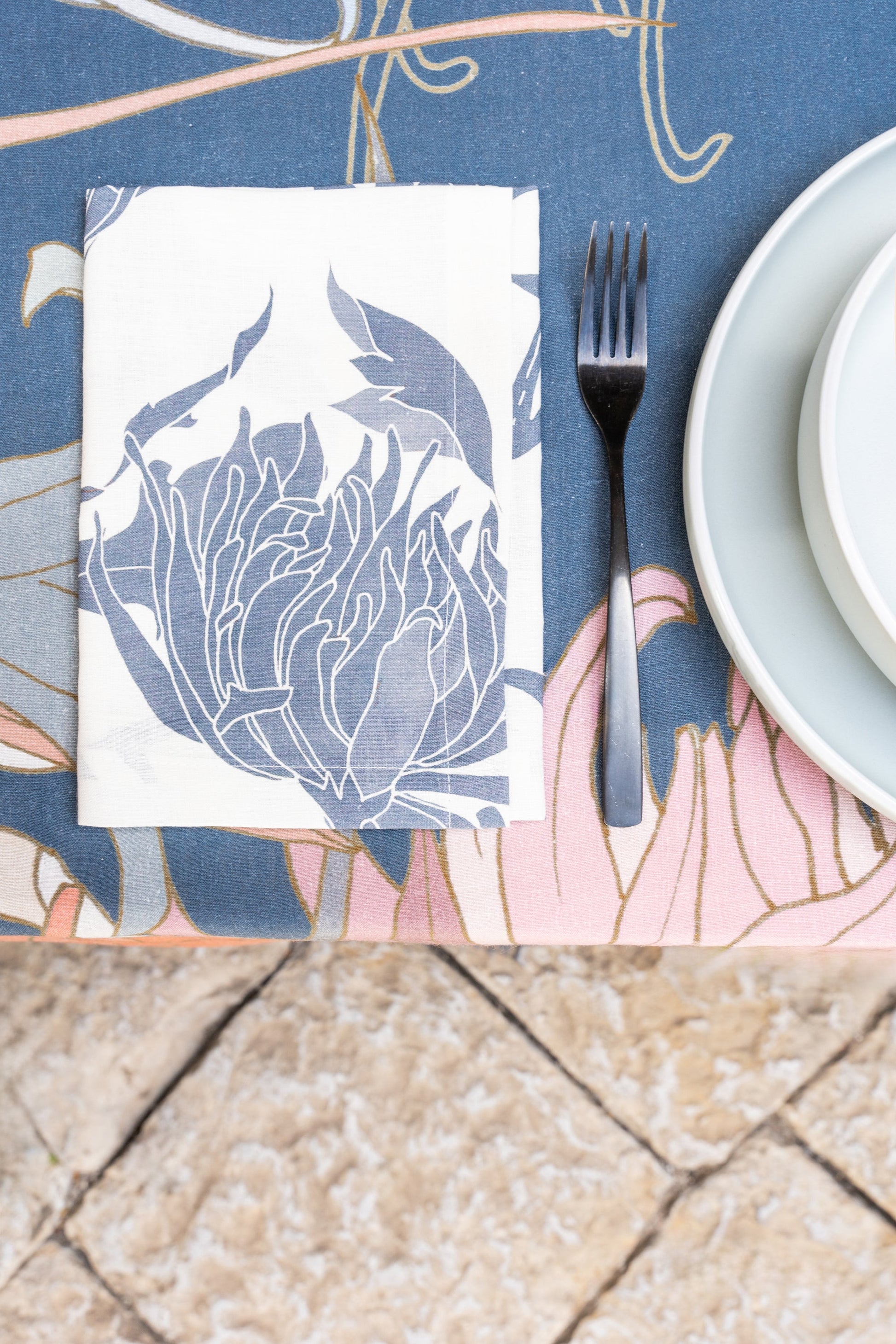 Set Of 4 Napkins Premium Linen «Akiko» 100% Made in Italy - The Napking