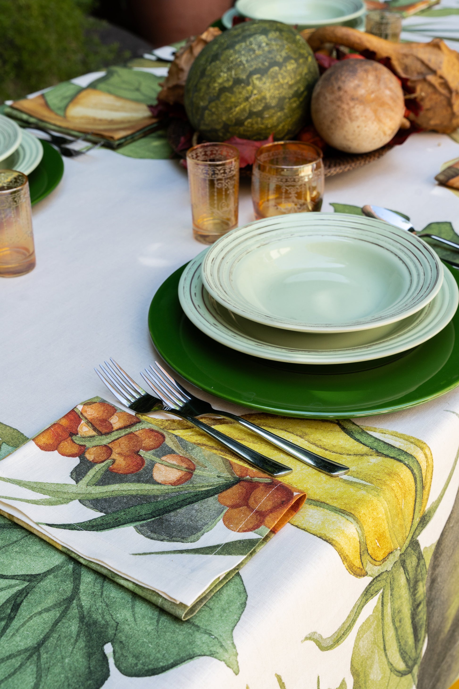 Linen Tablecloth Potirons 100% Made in Italy - The Napking