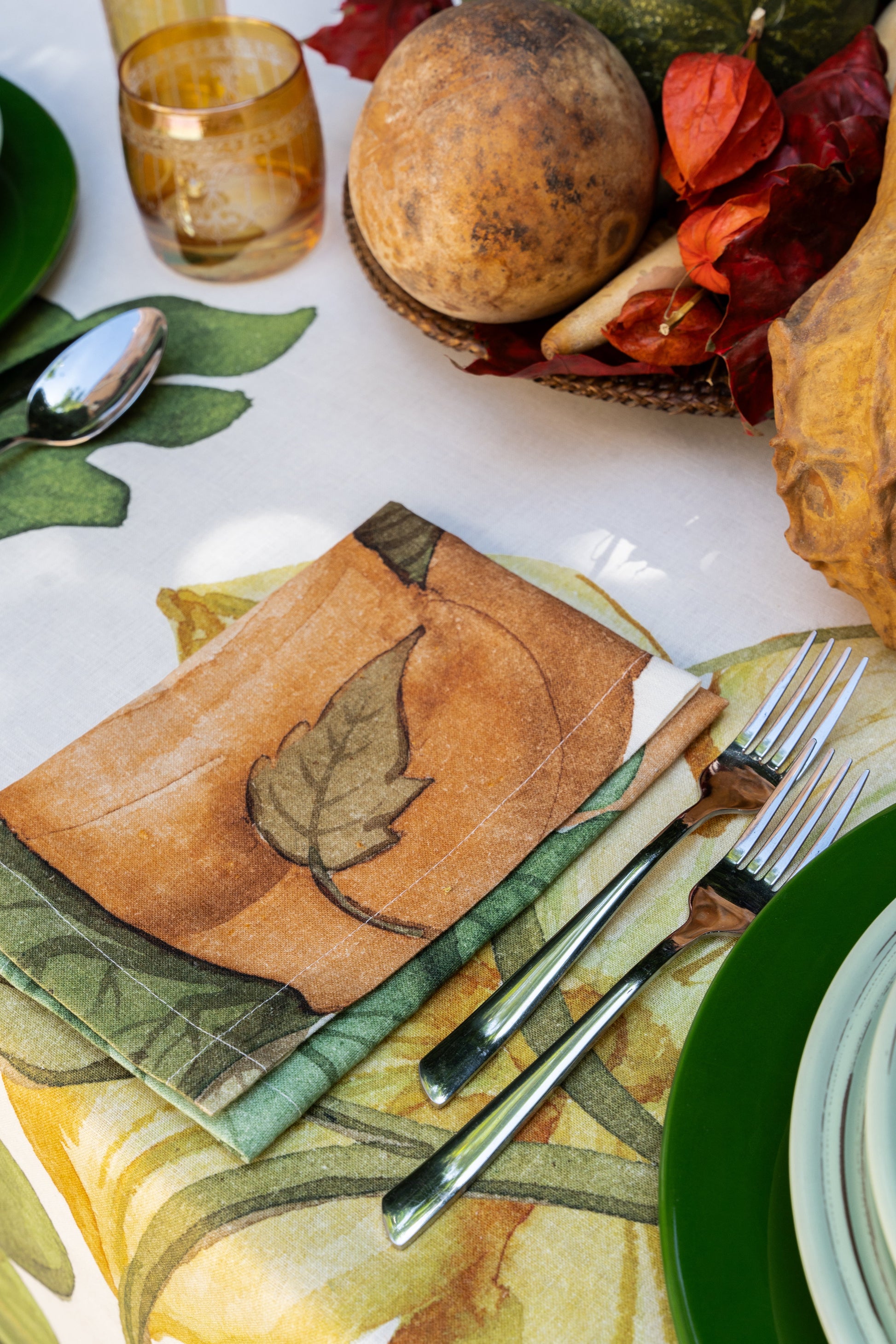 Set Of 4 Napkins Potirons 100% Made in Italy - The Napking