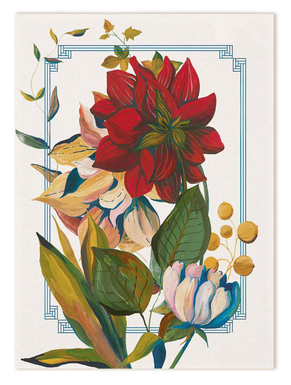 Kitchen Towels «Dahlia», 100% Made in Italy - The Napking