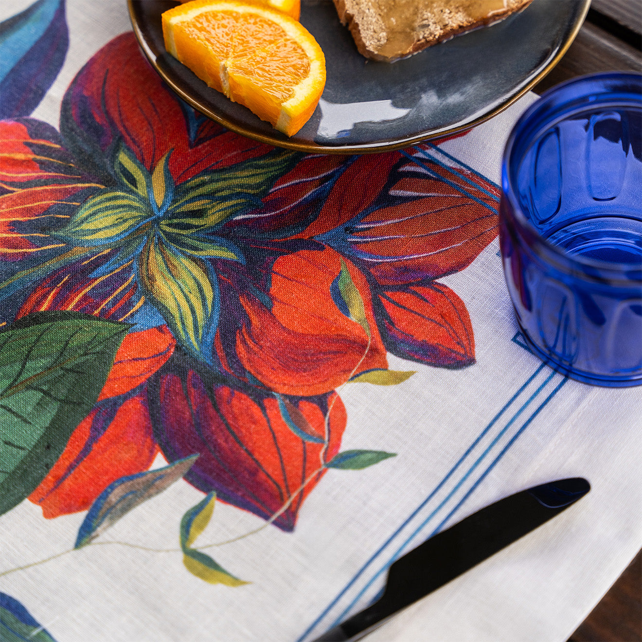 Set of 4 Placemats «Dahlia» Linen 100% Made in Italy