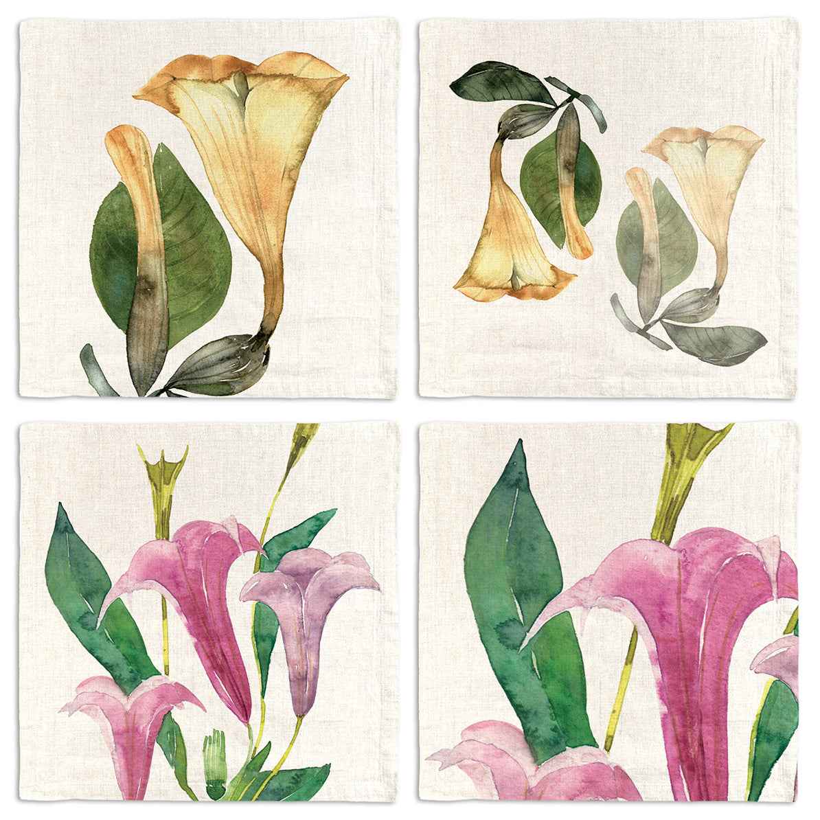 Set of 4 Napkins «Datura» 100% Made in Italy - The Napking