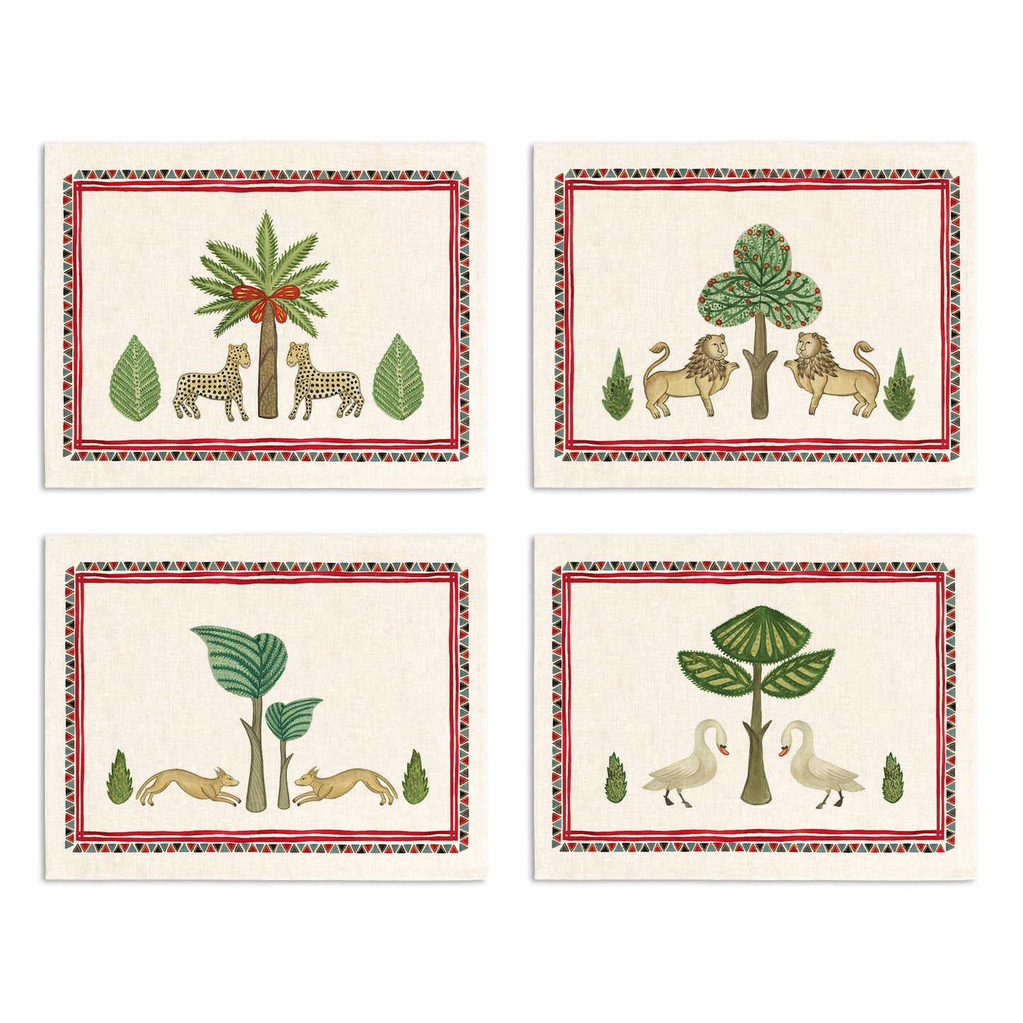 Set of 4 Placemats «I Normanni» Linen 100% Made in Italy
