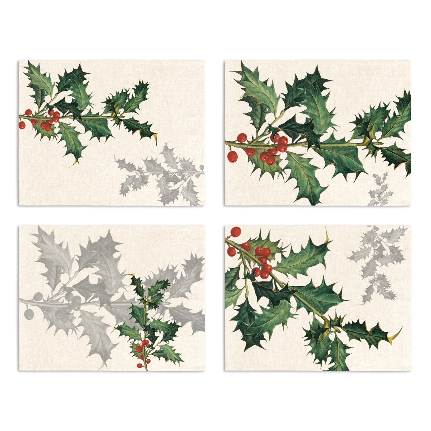 Set of 4 Placemats «Ilex» Linen 100% Made in Italy