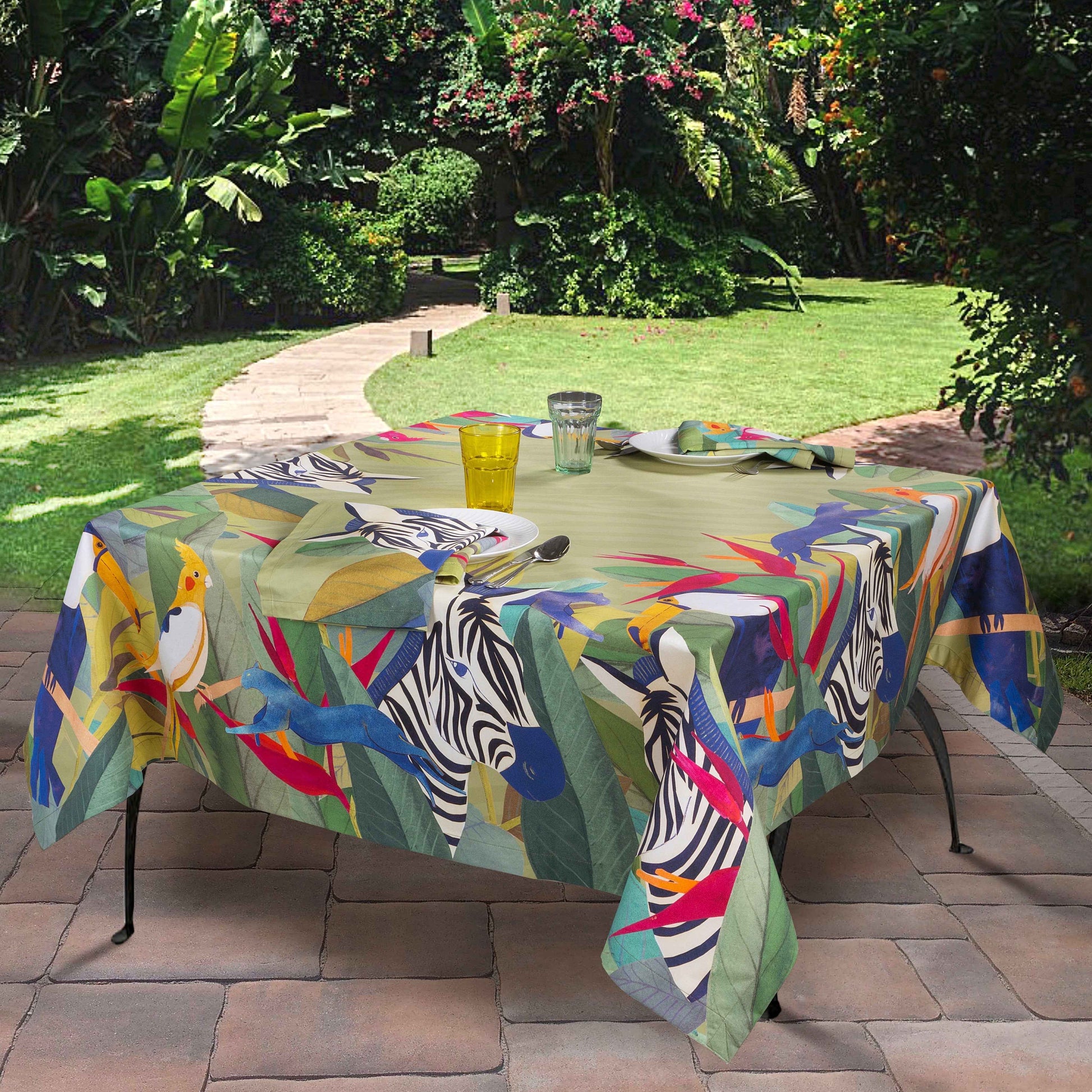 Satin Tablecloth «Jungle» 100% Made in Italy - The Napking