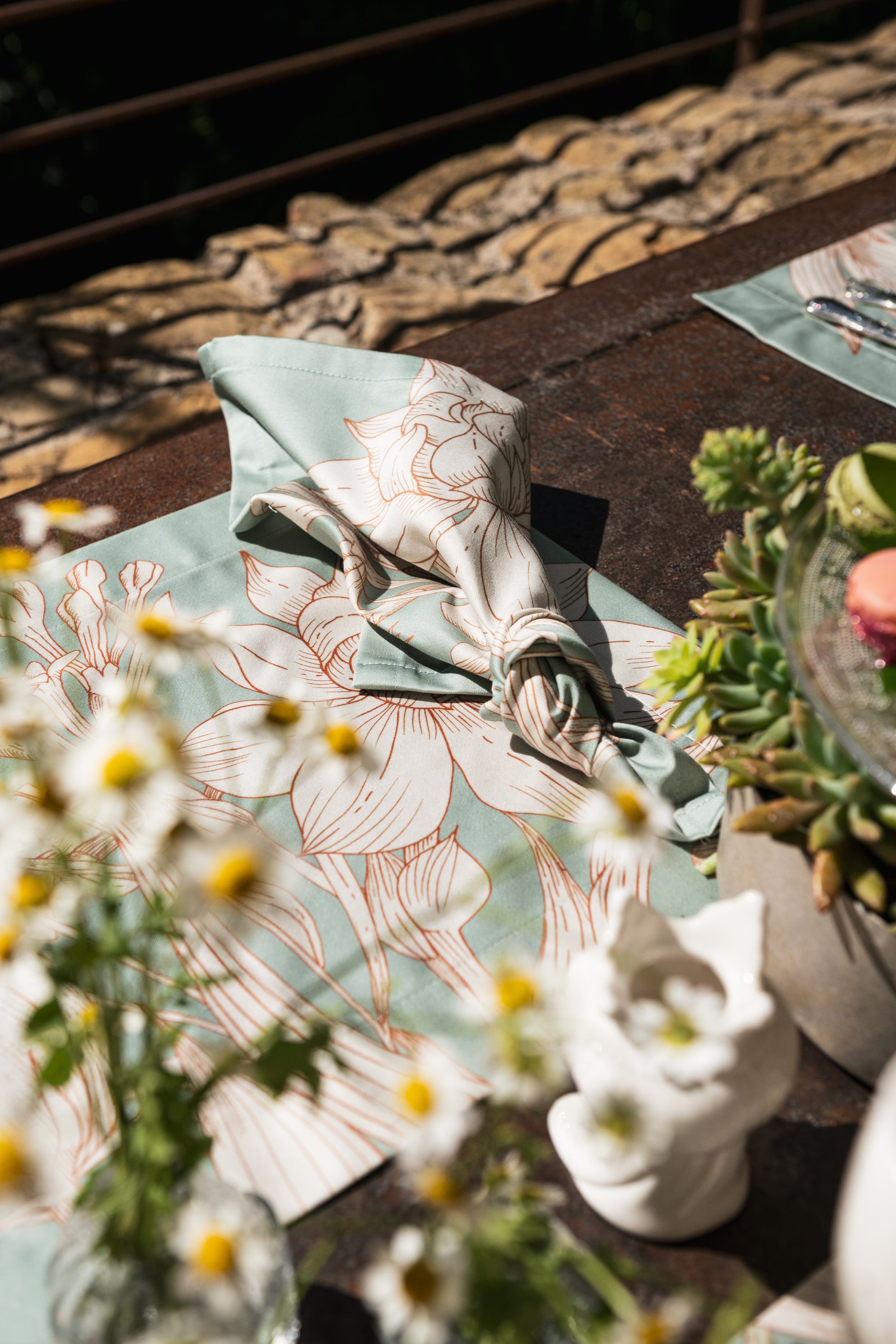 Set of 4 Napkins Satin «Amelie» 100% Made in Italy - The Napking