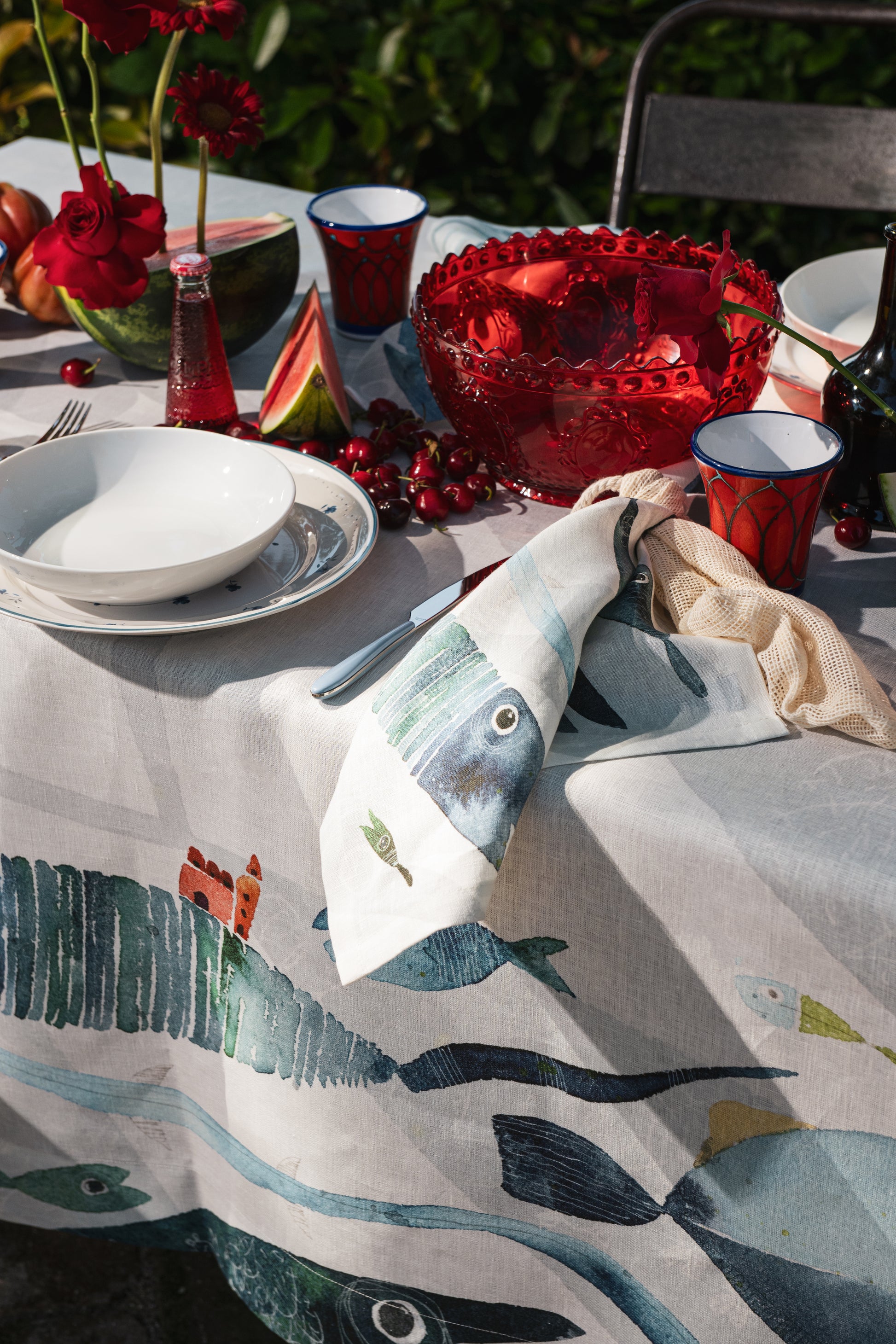 Set Of 4 Napkins «Oltremare» 100% Made in Italy - The Napking