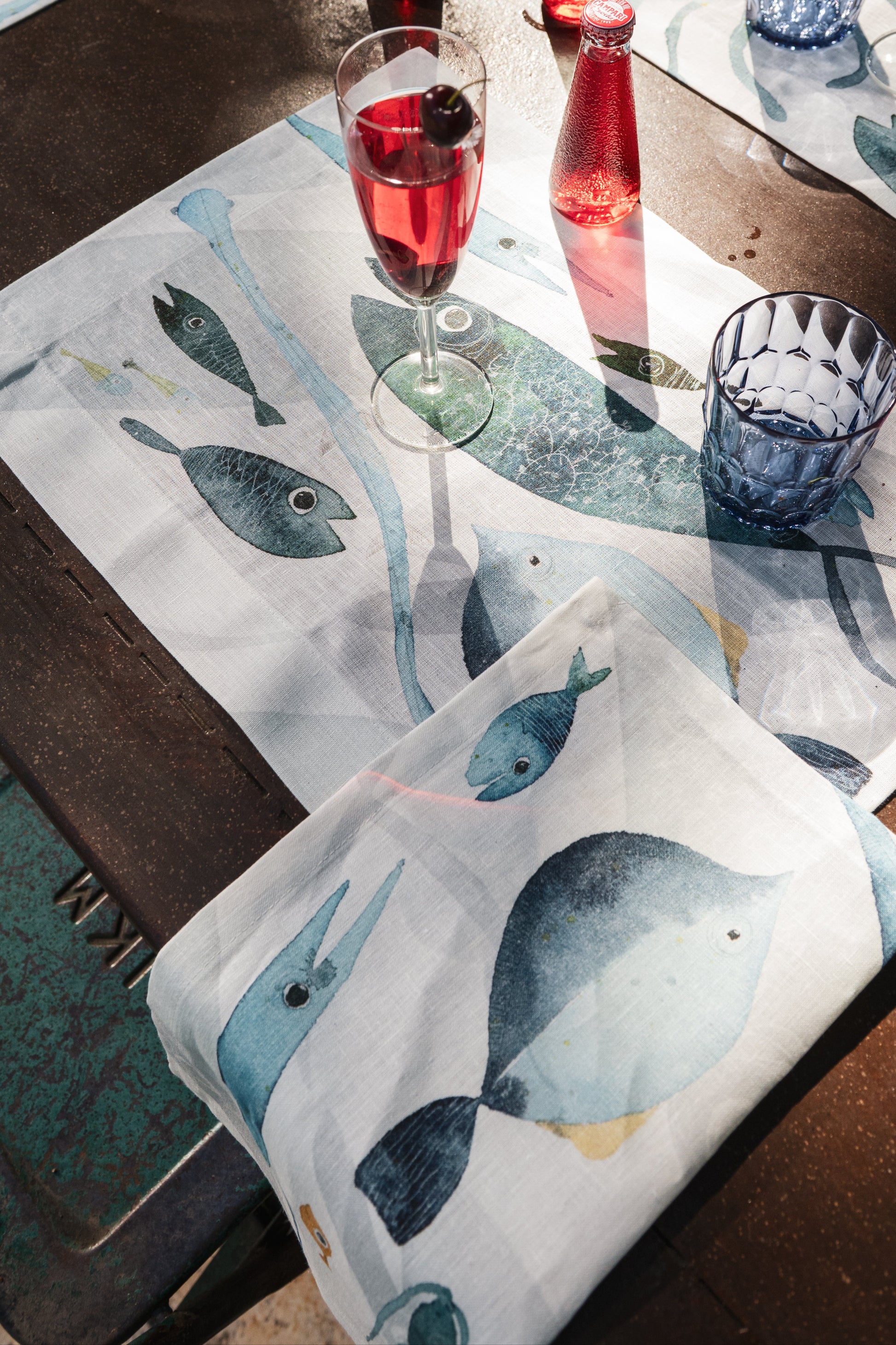 Set of 4 Placemats «Oltremare» Linen 100% Made in Italy - The Napking