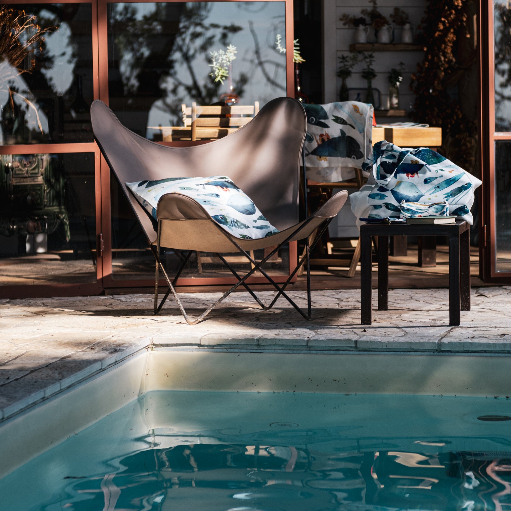 Cushion «Oltremare», 100% Made in Italy - The Napking