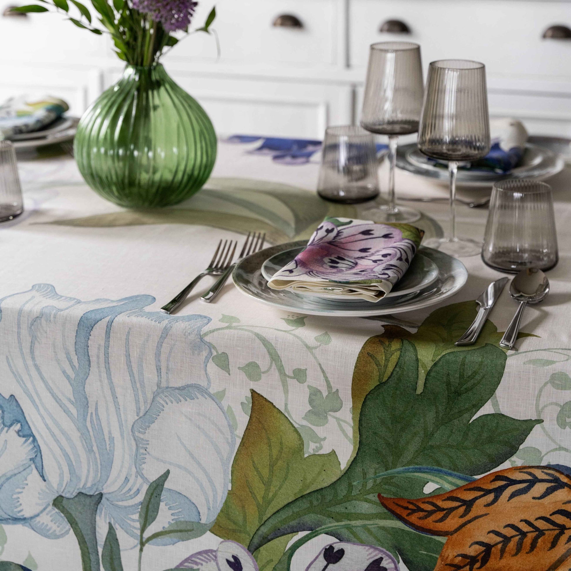 Premium Linen Tablecloth «Morris» 100% Made in Italy - The Napking