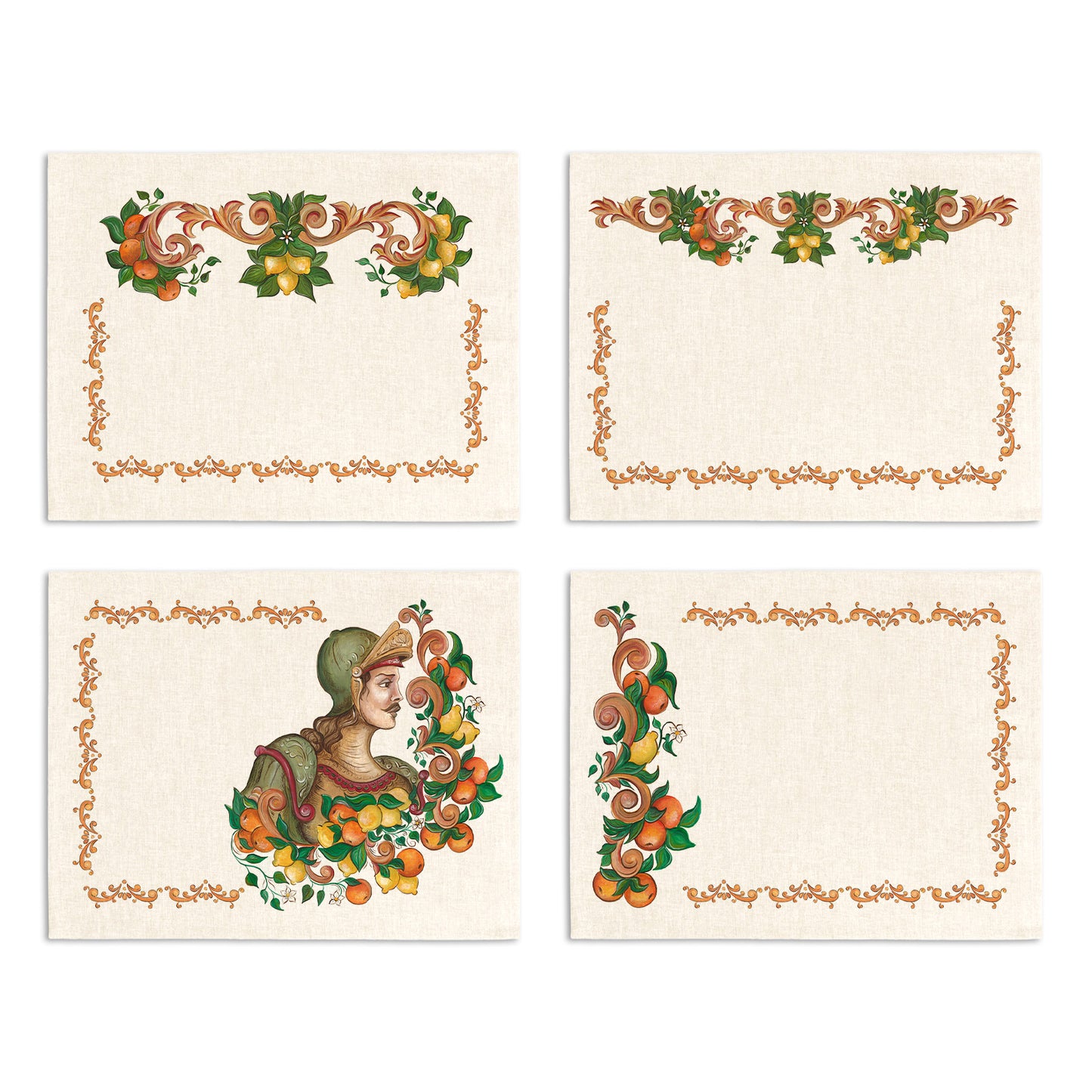 Set of 4 Placemats «Medoro» Linen 100% Made in Italy