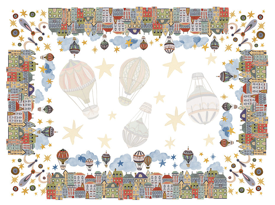 Satin Tablecloth Mongolfiere 100% Made in Italy - The Napking