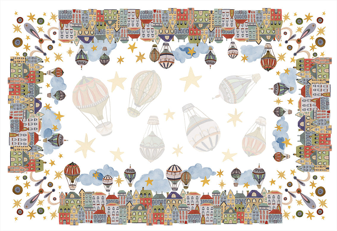 Satin Tablecloth Mongolfiere 100% Made in Italy - The Napking