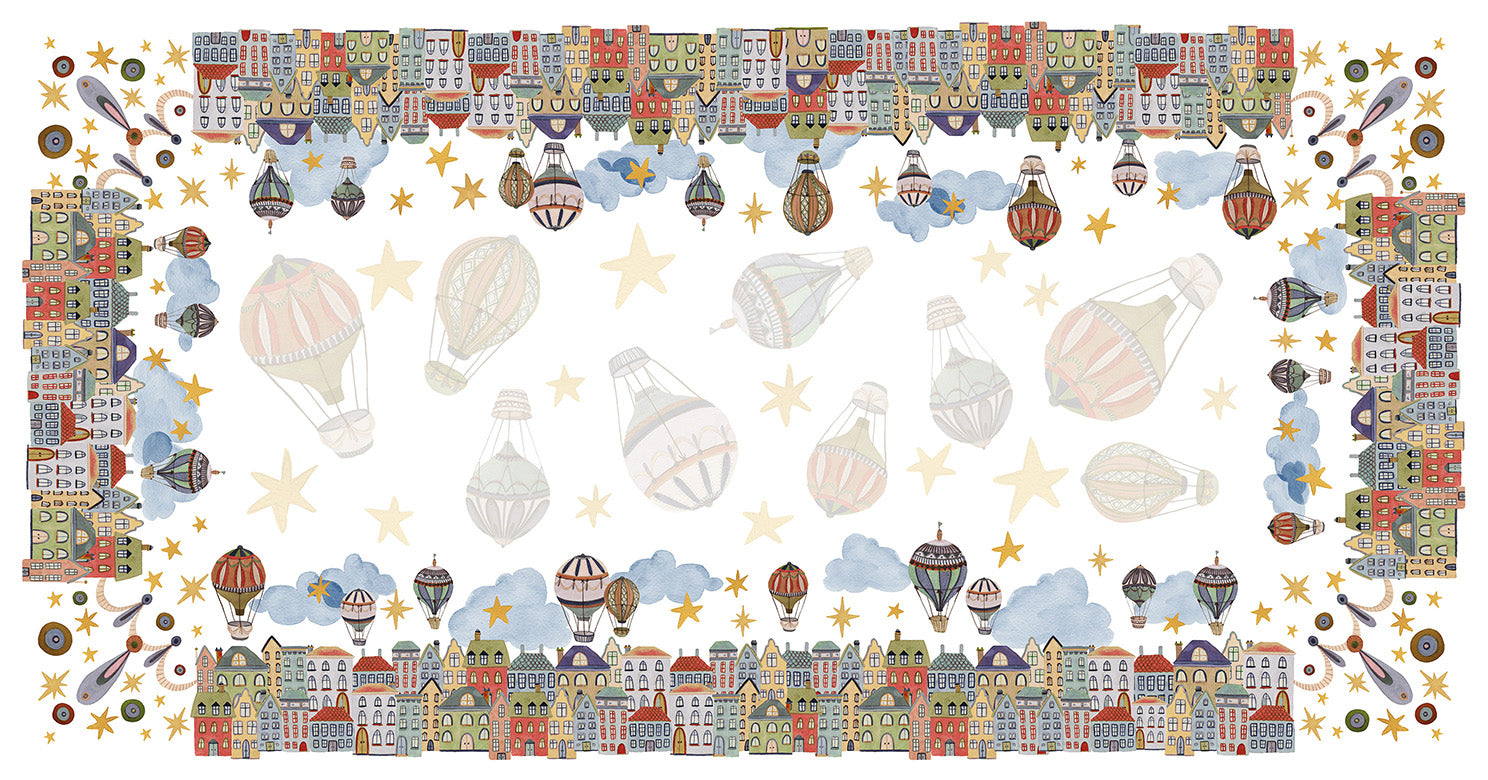 Satin Tablecloth Mongolfiere 100% Made in Italy - The Napking