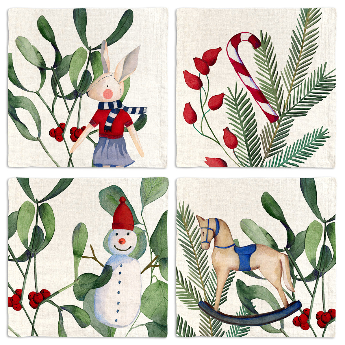 Set of 4 Napkins «Olof» 100% Made in Italy