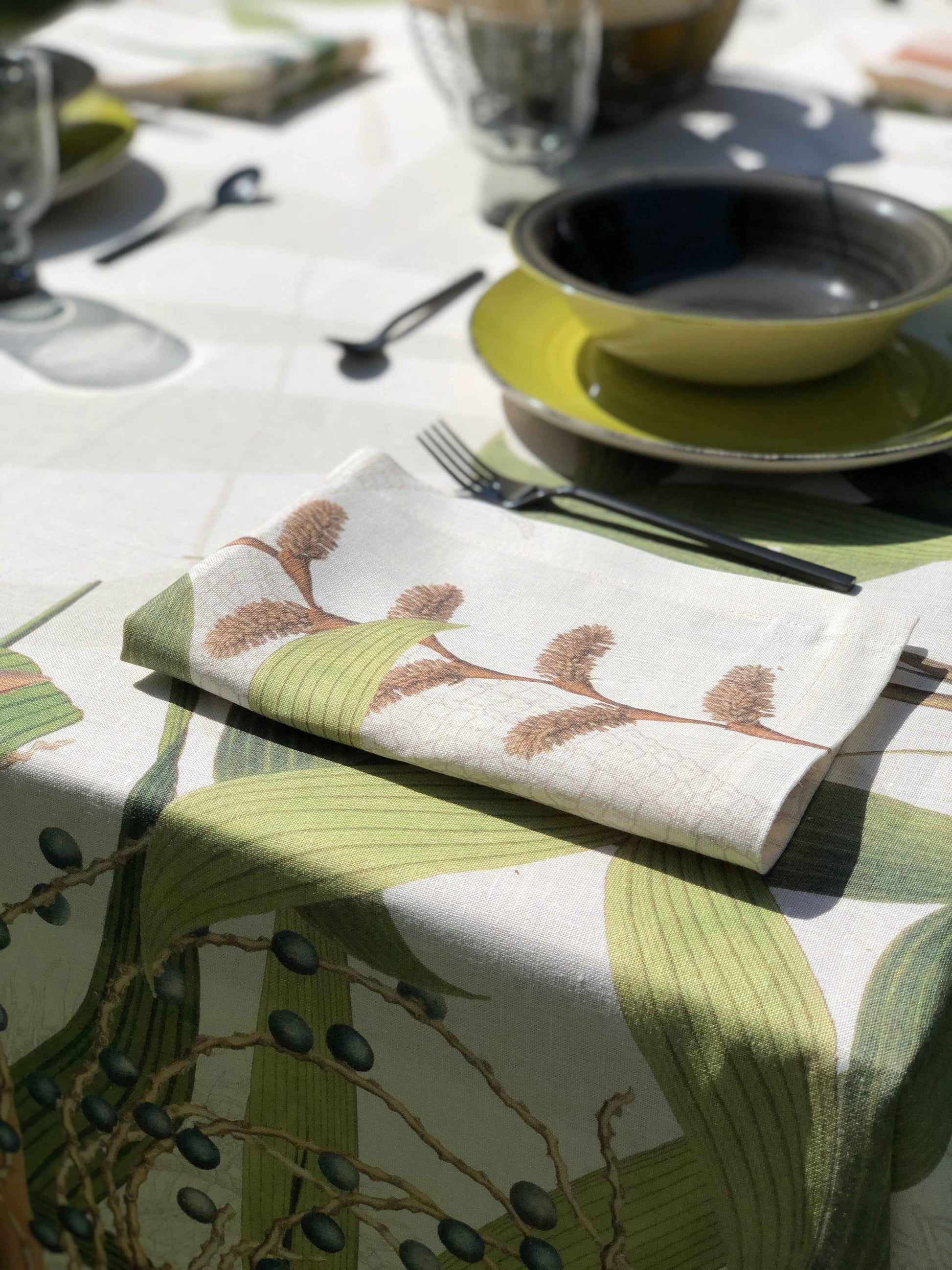 Linen Tablecloths Palmier 100% Made in Italy - The Napking