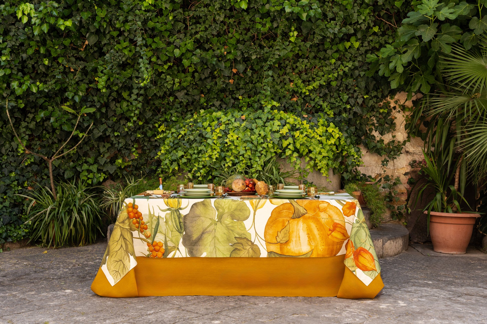 Linen Tablecloth Potirons 100% Made in Italy - The Napking