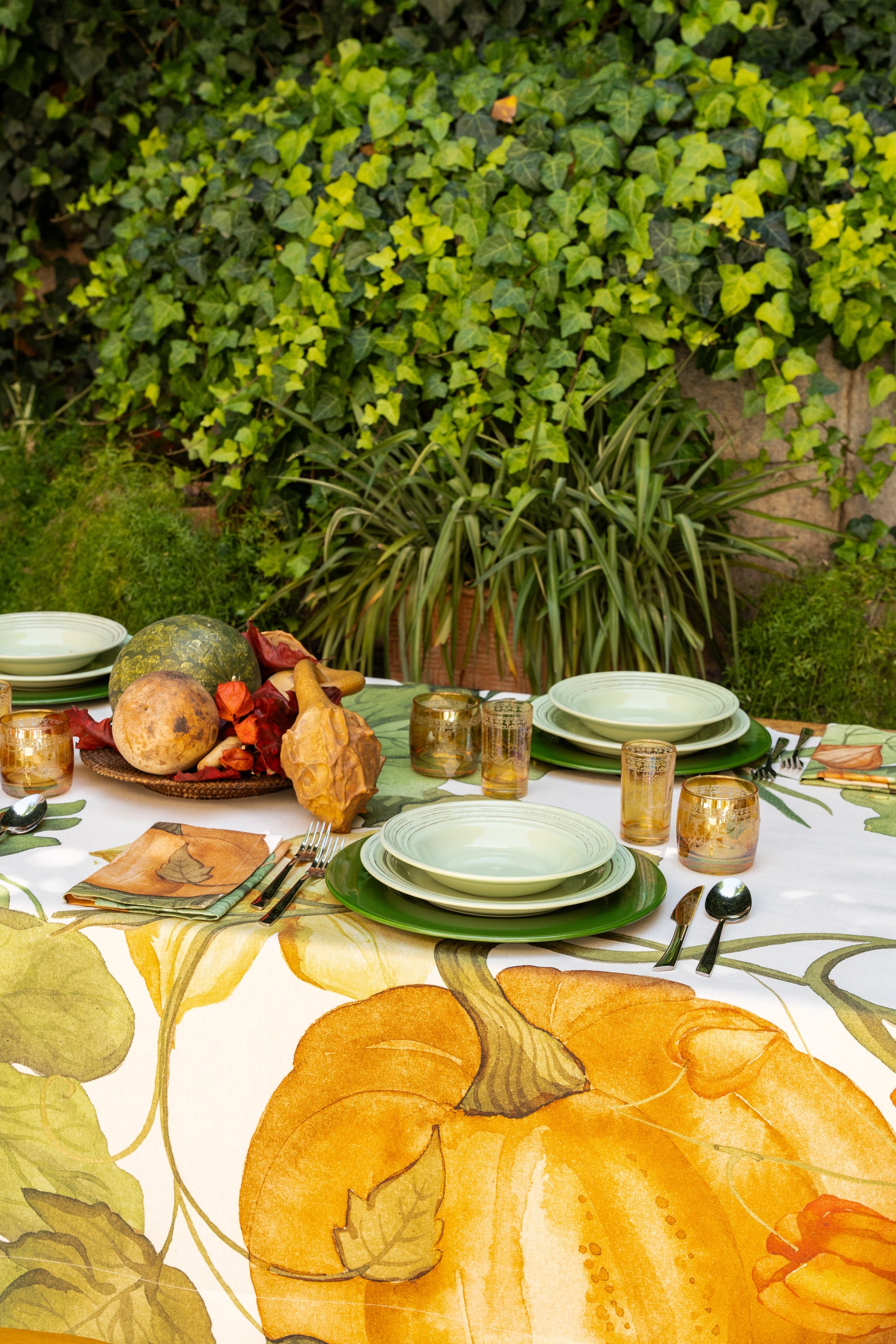 Linen Tablecloth Potirons 100% Made in Italy - The Napking