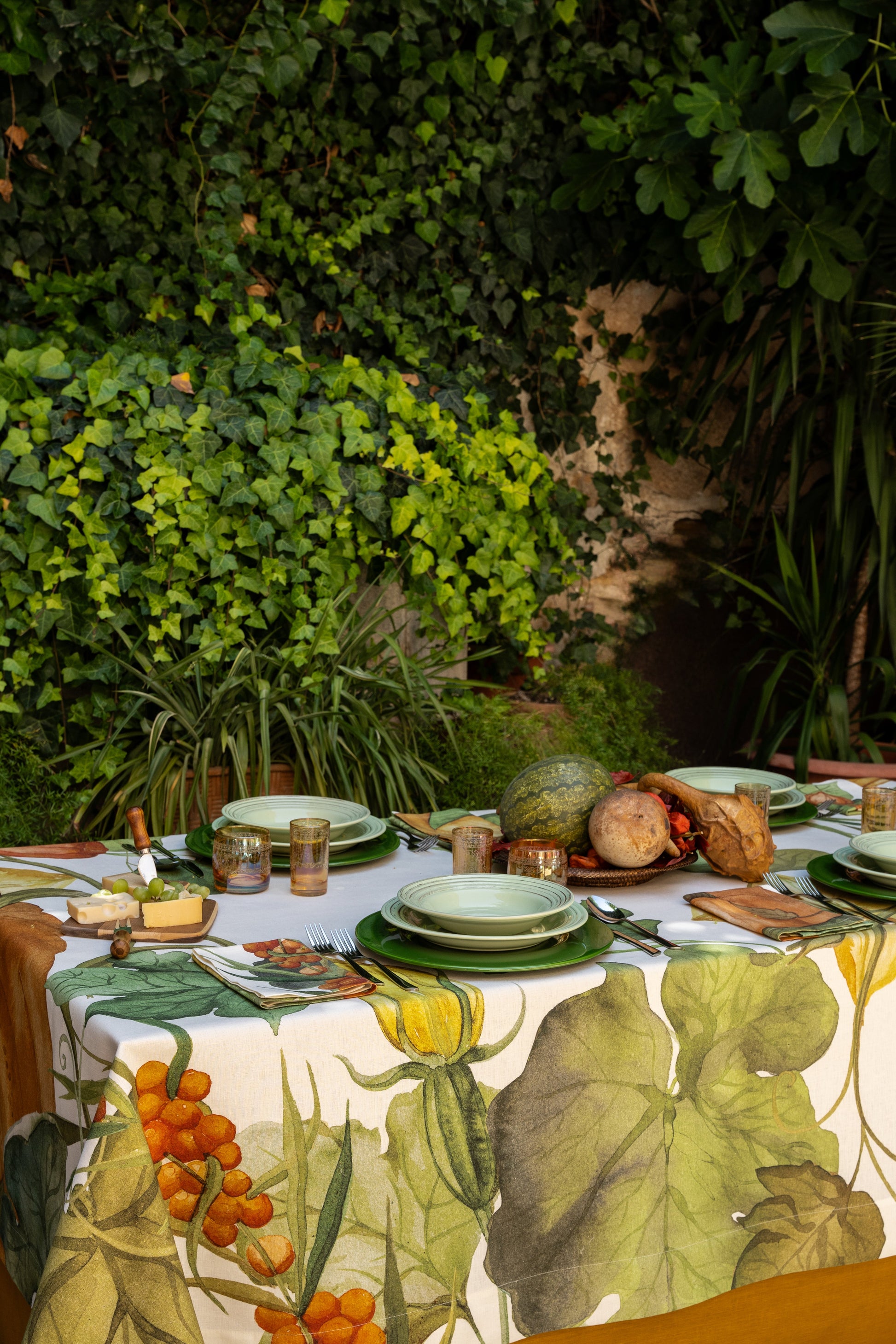 Linen Tablecloth Potirons 100% Made in Italy - The Napking