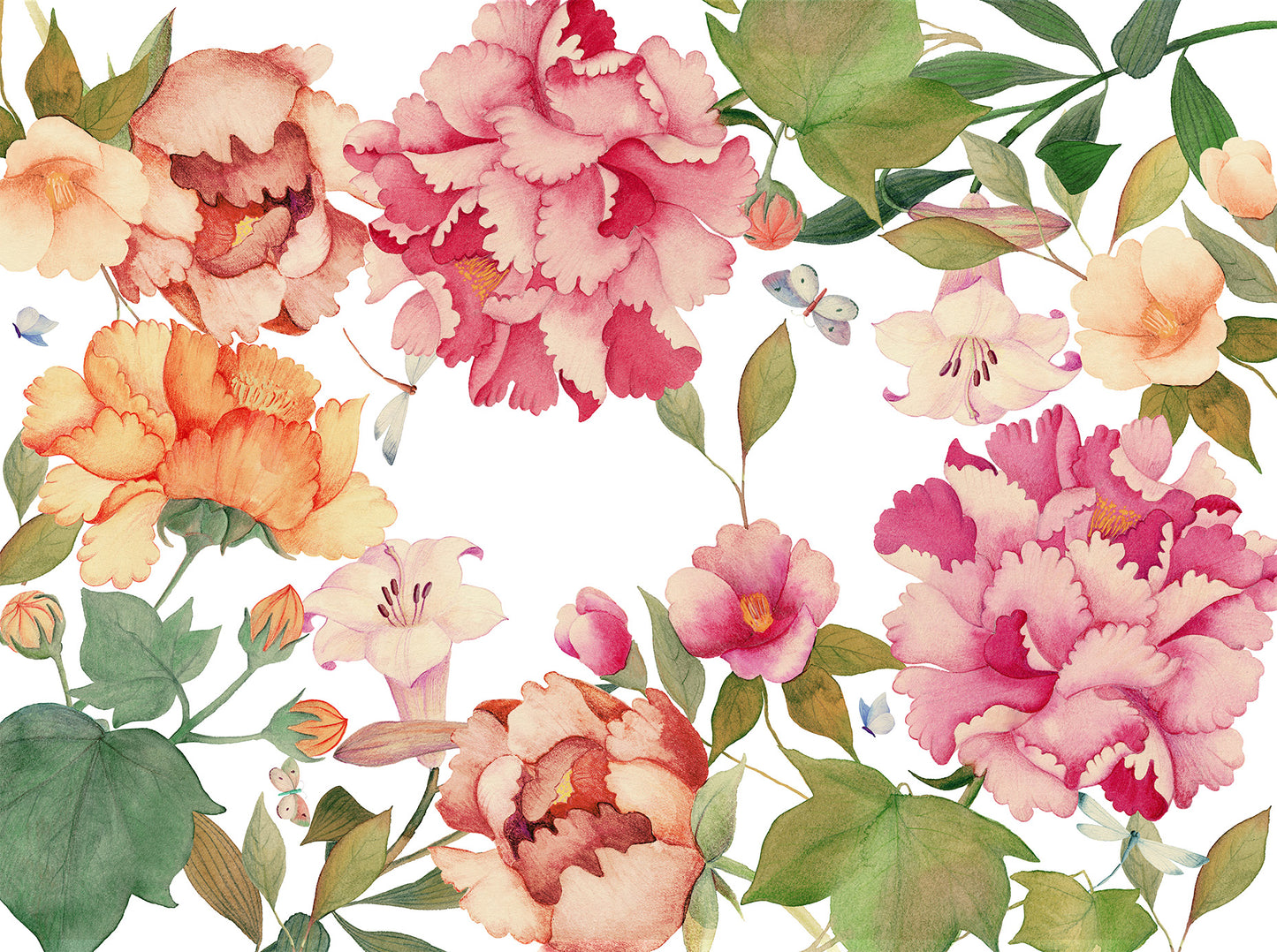 Linen Tablecloth «Peony», 100% Made in Italy